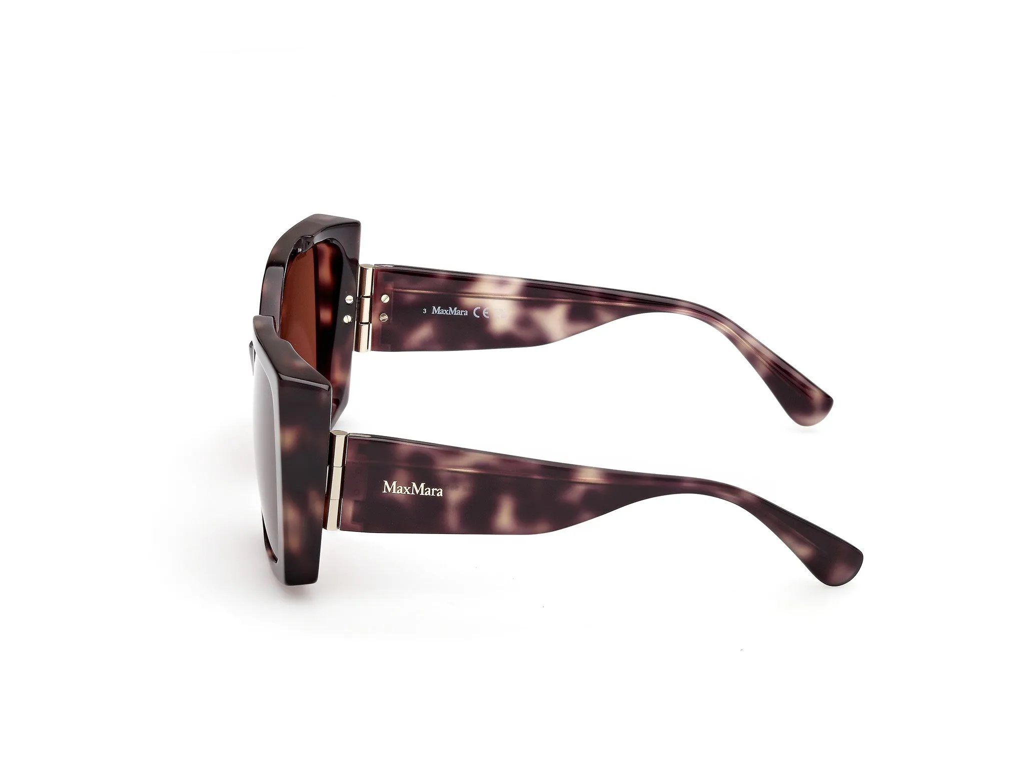 Max Mara MM0131 HINGE 55E Occhiali da sole Acetato Havana Marrone Squadrata Normale - immagine 3