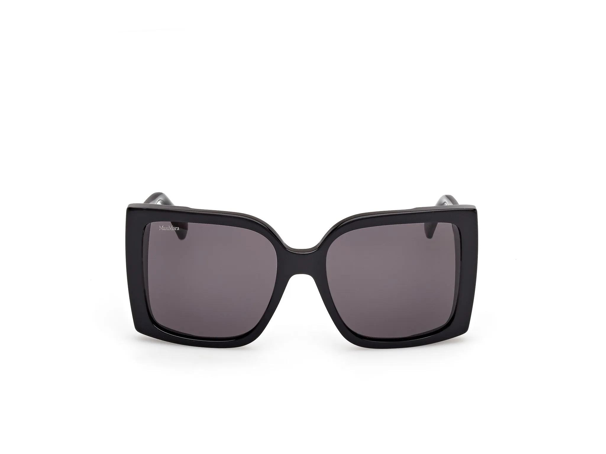 Max Mara MM0131 HINGE 01A Occhiali da sole Acetato Nero Fumo Squadrata Normale - immagine 2
