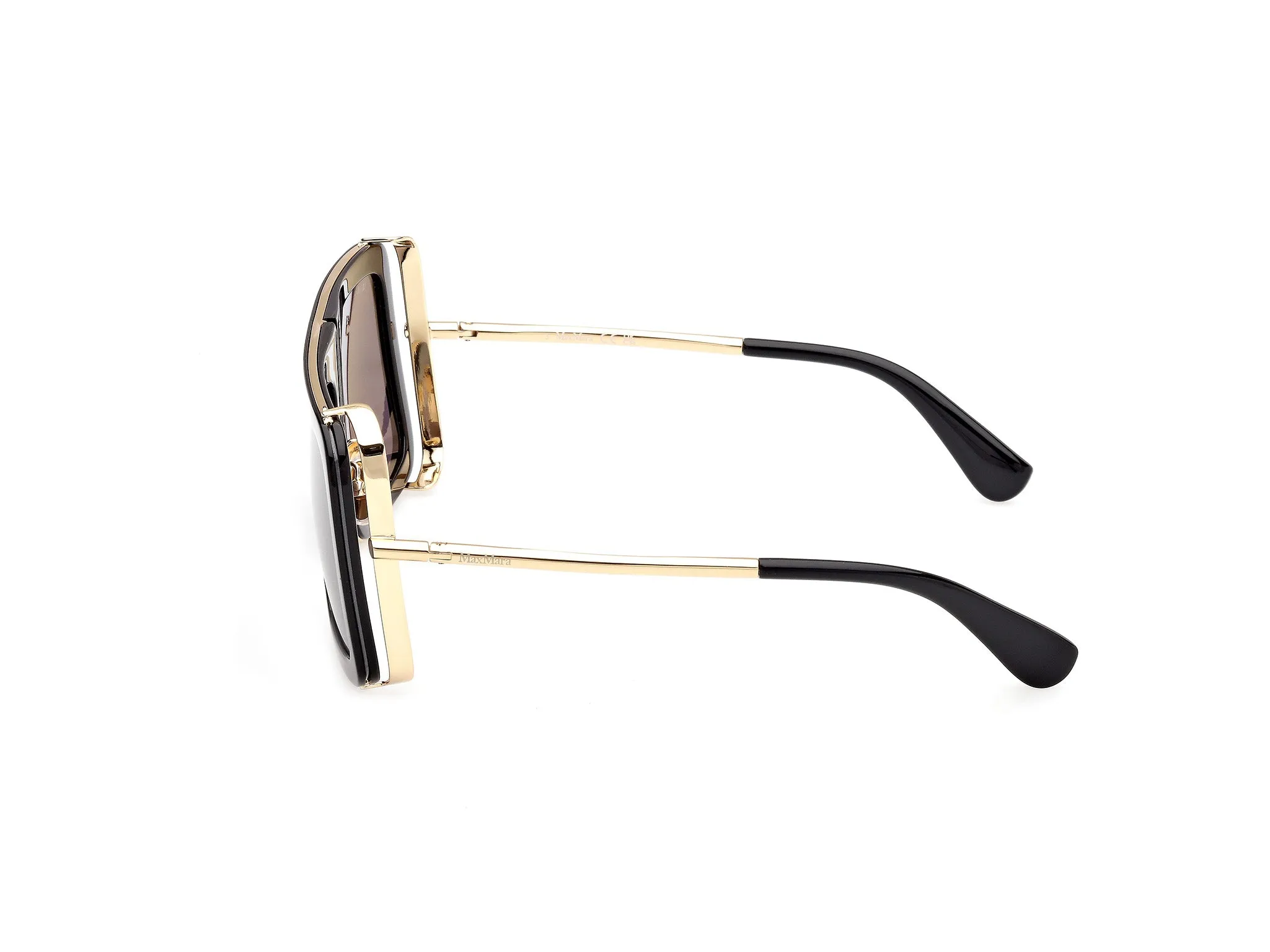 Max Mara MM0119 JEAN 01A Occhiali da sole Acetato Nero Fumo Squadrata Normale - immagine 3