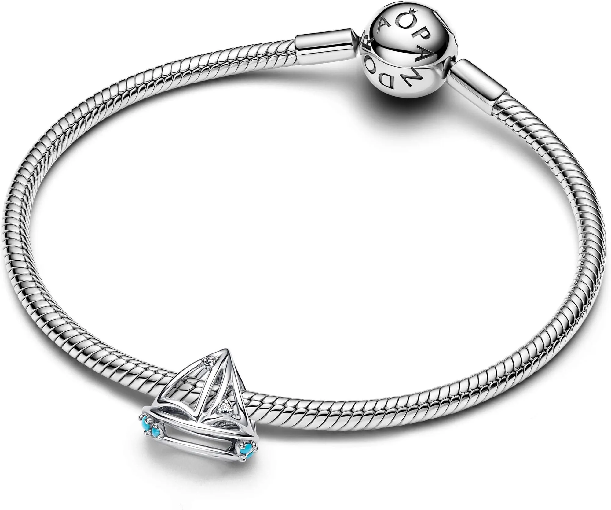Pandora Moments 793905C01 Breloque en Forme de voilier en Argent Sterling avec zircone Compatible avec Pendentif Moments, 7,5x10,8x12,2 mm, Argent Sterling, Zircone cubique - immagine 3