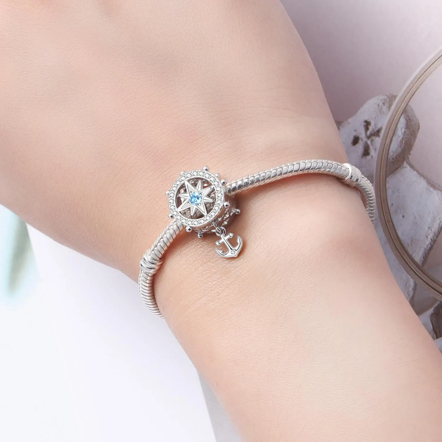NUJIFFY Charm in argento sterling 925 Ciondoli e perline da donna Ciondoli in argento Ciondolo a cuore per bracciali e collane europei Regali di gioielli - immagine 3