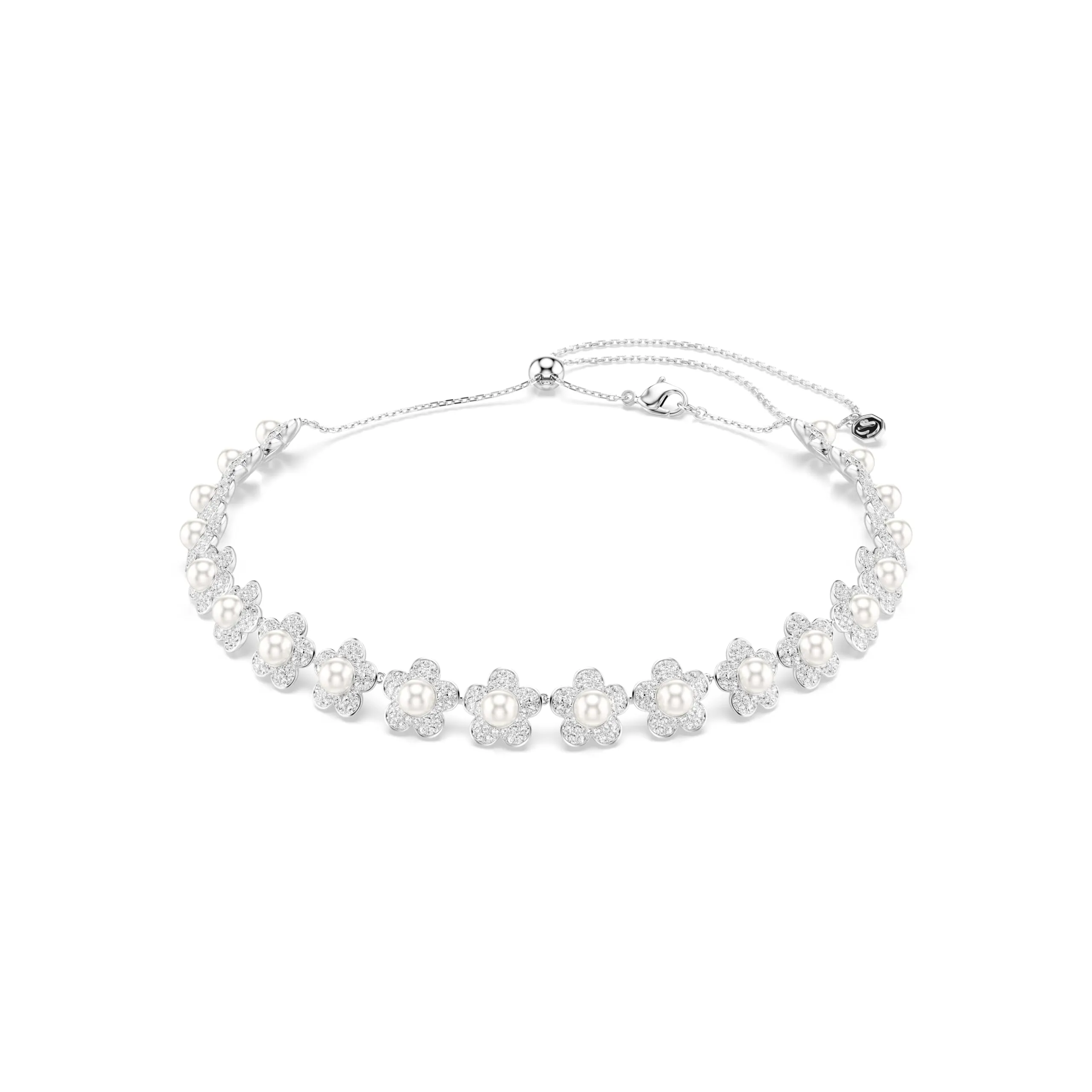 Swarovski x Ariana Grande Girocollo, Crystal Pearl, Taglio Round, Bianco, Placcato rodio - immagine 1