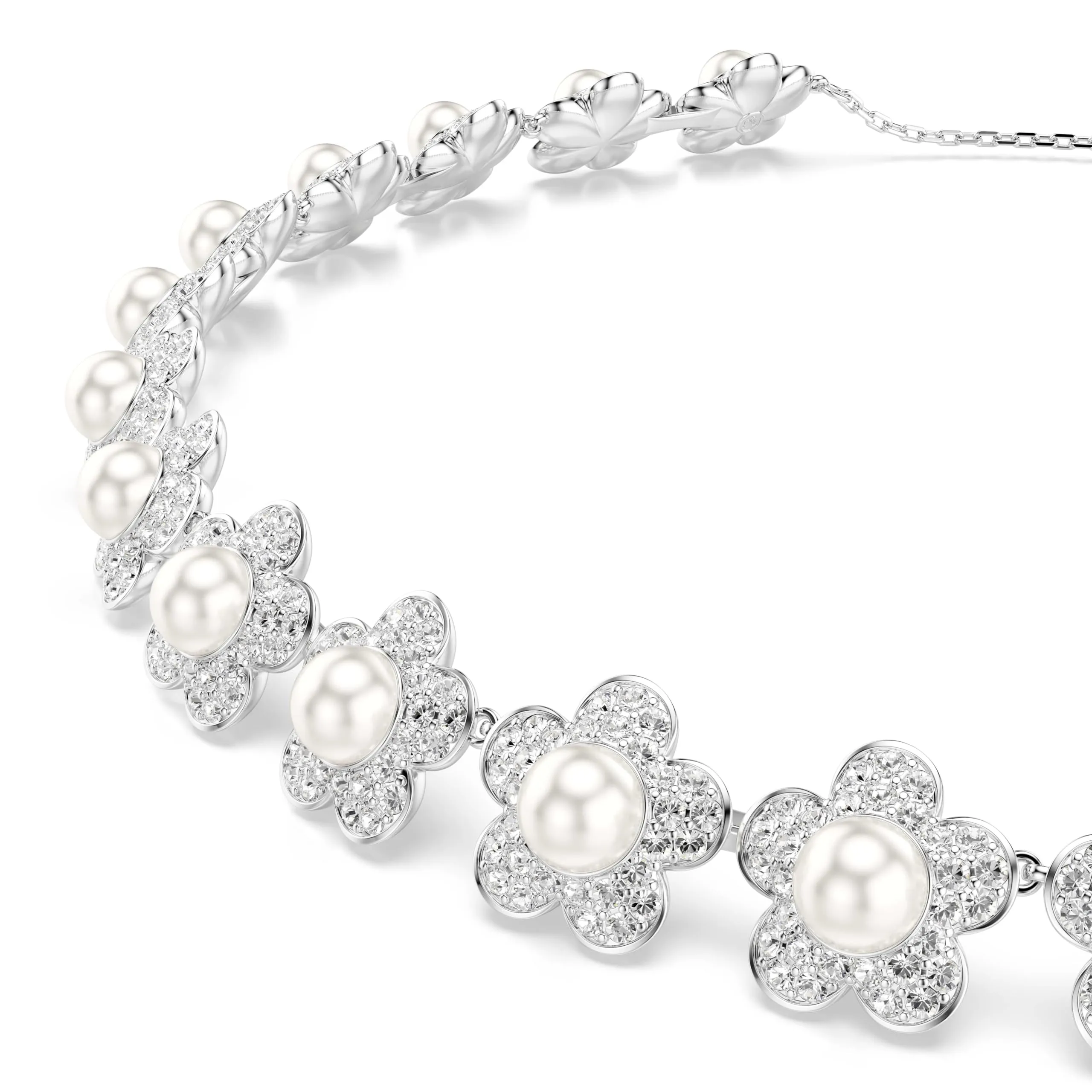 Swarovski x Ariana Grande Girocollo, Crystal Pearl, Taglio Round, Bianco, Placcato rodio - immagine 2