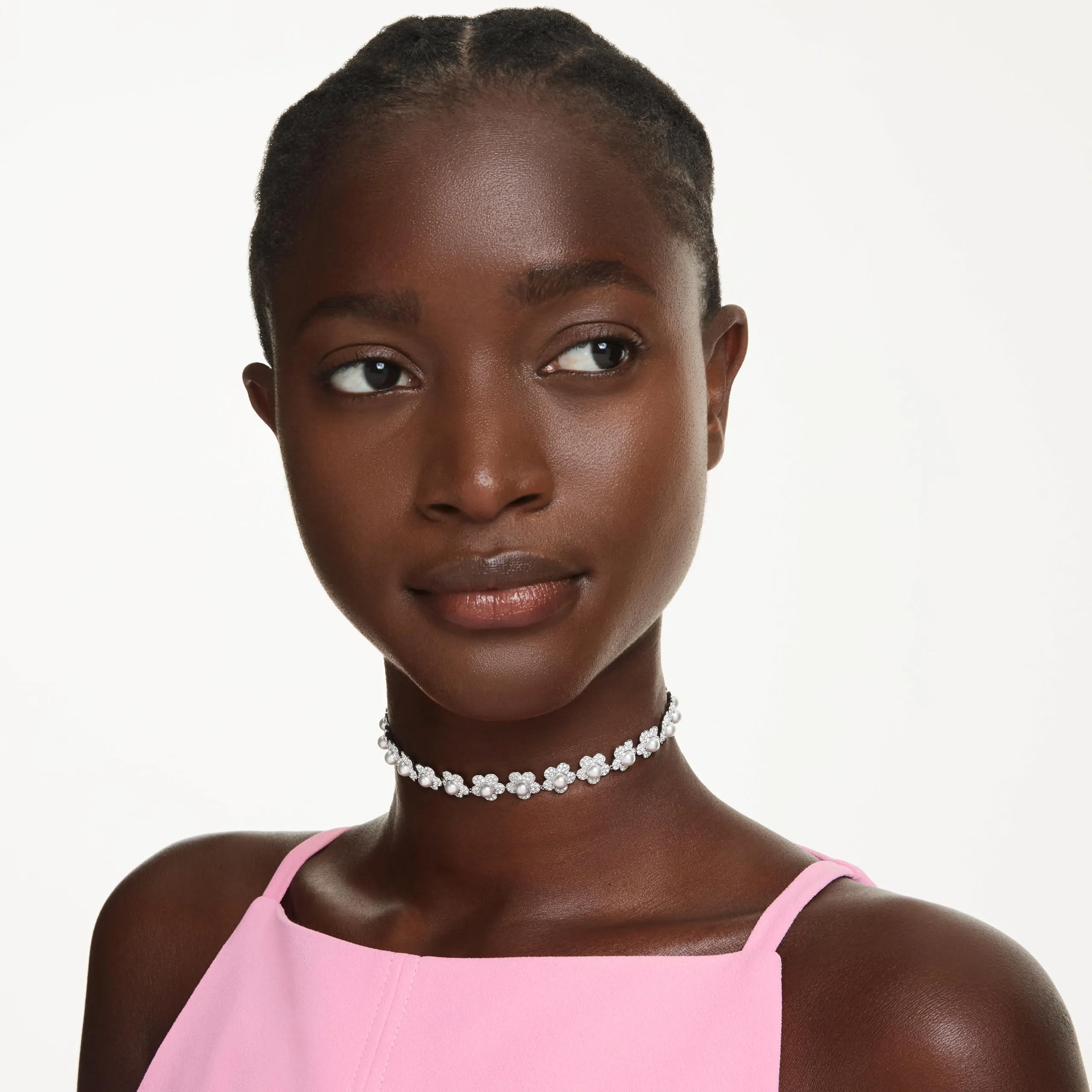 Swarovski x Ariana Grande Girocollo, Crystal Pearl, Taglio Round, Bianco, Placcato rodio - immagine 5