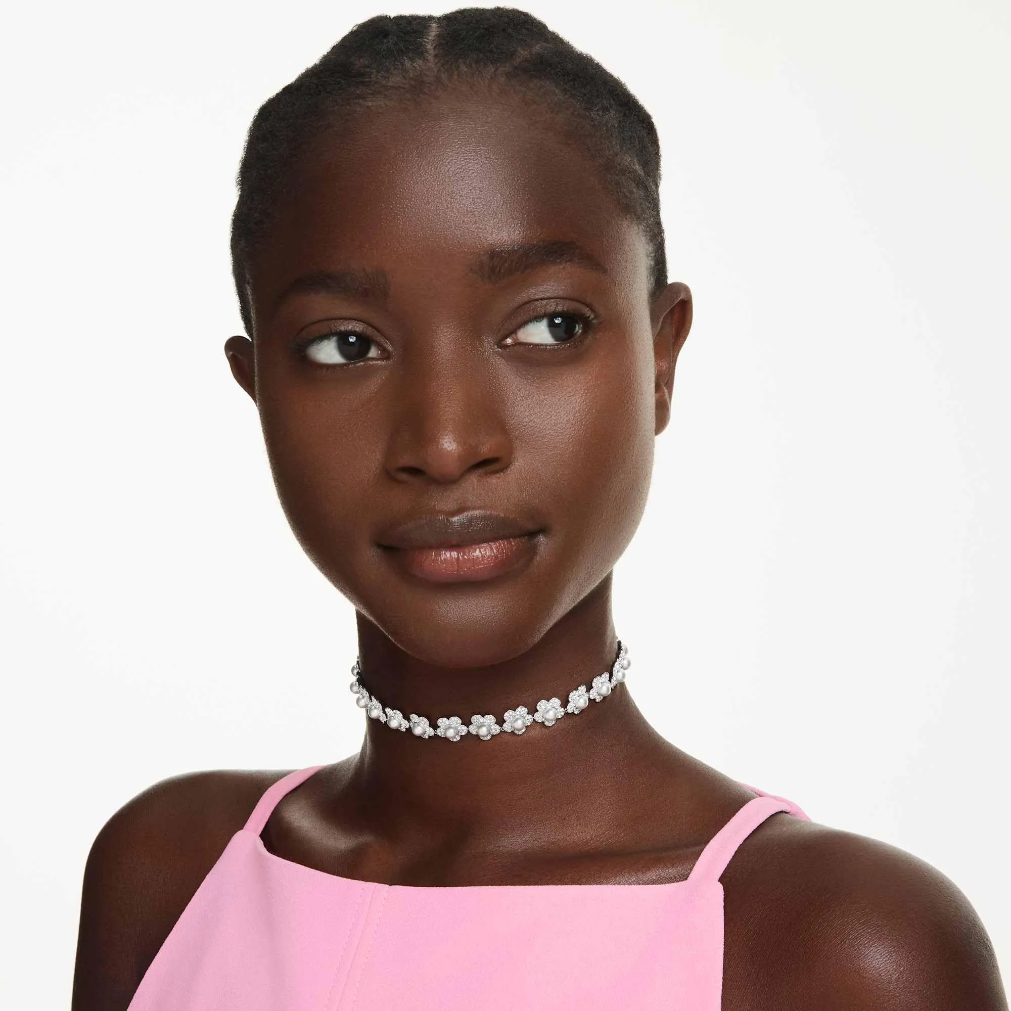 Swarovski x Ariana Grande Girocollo, Crystal Pearl, Taglio Round, Bianco, Placcato rodio - immagine 6