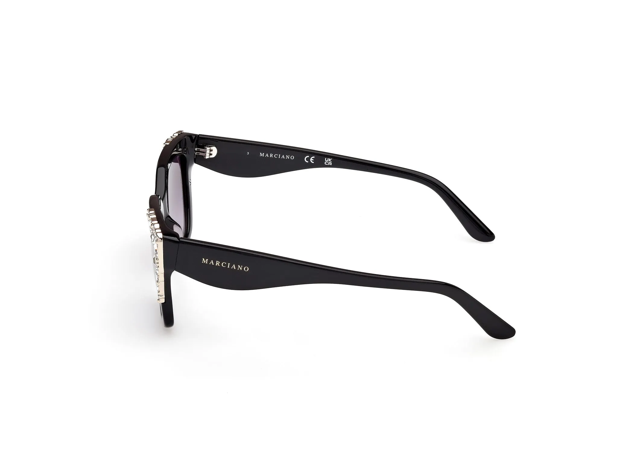 Guess by Marciano GM00027 01B Occhiali da sole Acetato Nero Fumo Squadrata Normale - immagine 3