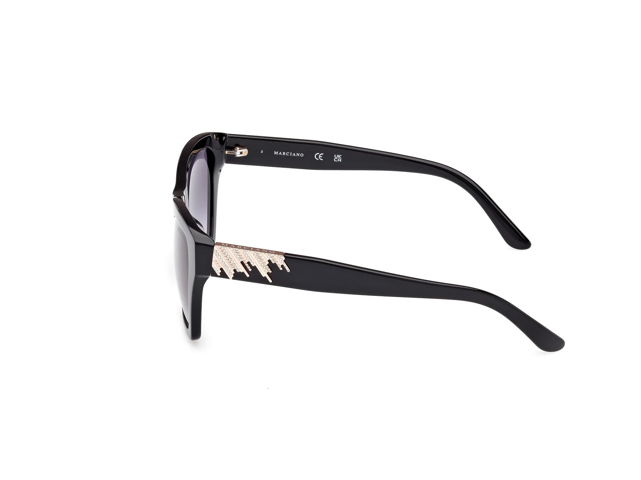 Guess by Marciano GM00024 01B Occhiali da sole Acetato Nero Fumo Squadrata Normale - immagine 3
