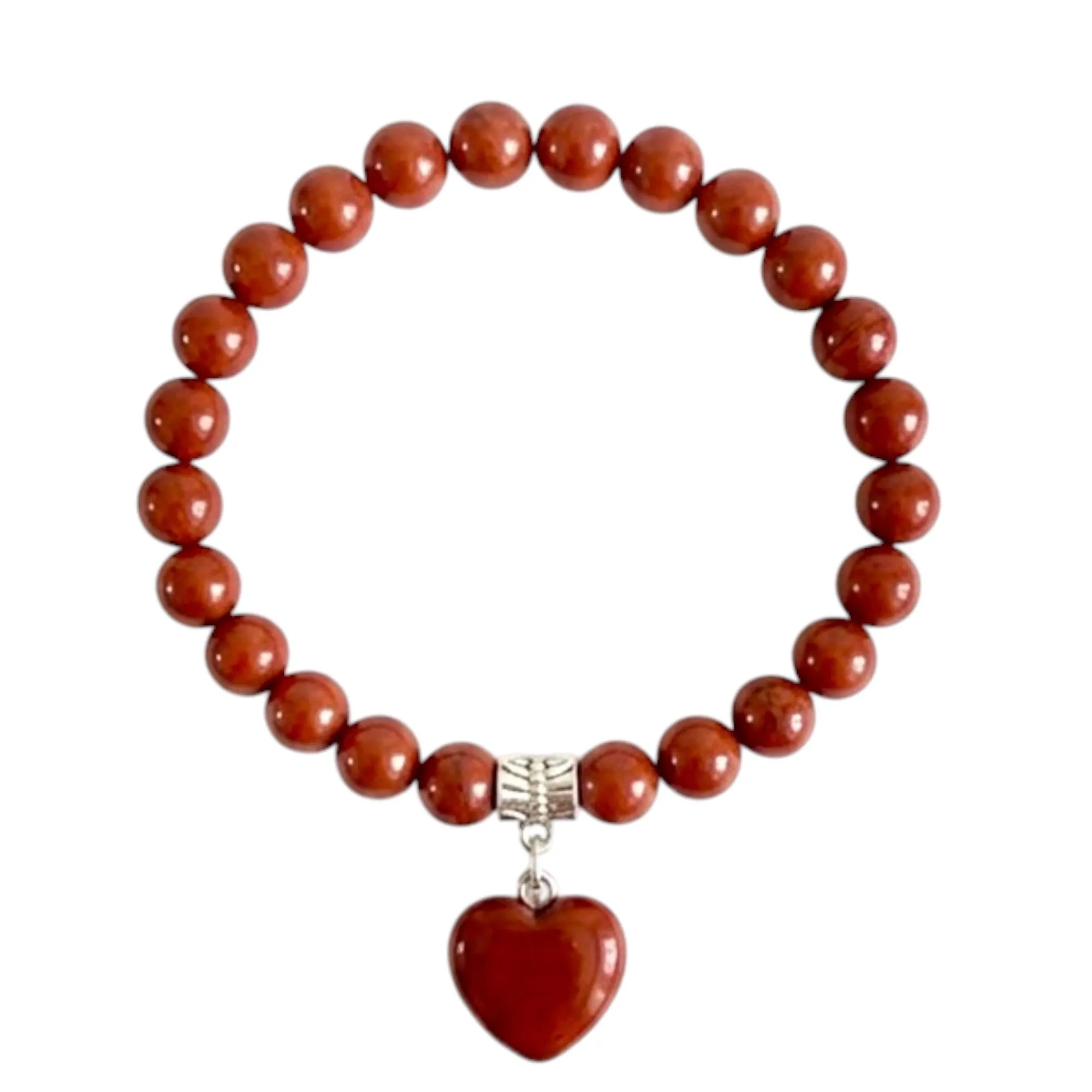 ALCHIMIA- Bracciale con Pietre Naturali Vere e Ciondolo a Cuore, Energia Positiva, Armonia Interiore e Protezione Spirituale, Amore e Benessere Diaspro Rosso - immagine 6