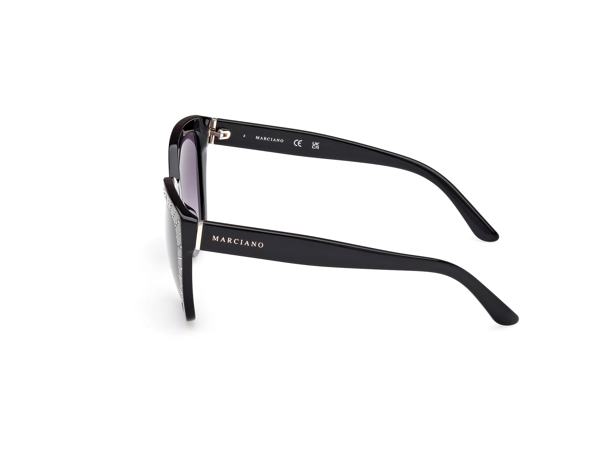 Guess by Marciano GM00021 01B Occhiali da sole Acetato Nero Fumo Squadrata Normale - immagine 3
