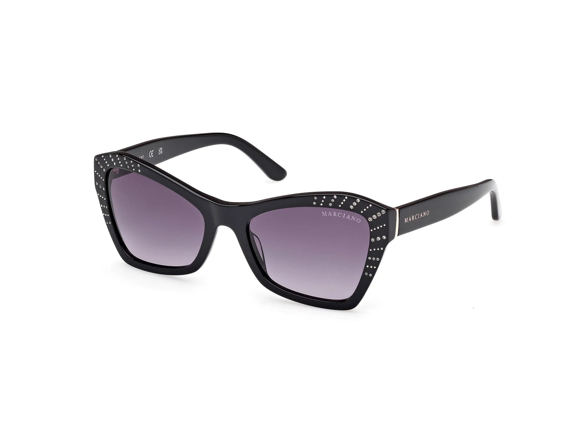 Guess by Marciano GM00020 01B Occhiali da sole Acetato Nero Fumo Geometrica Normale - immagine 1