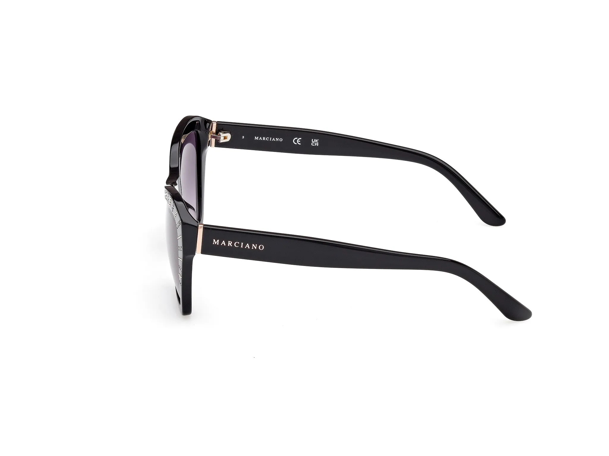 Guess by Marciano GM00020 01B Occhiali da sole Acetato Nero Fumo Geometrica Normale - immagine 3