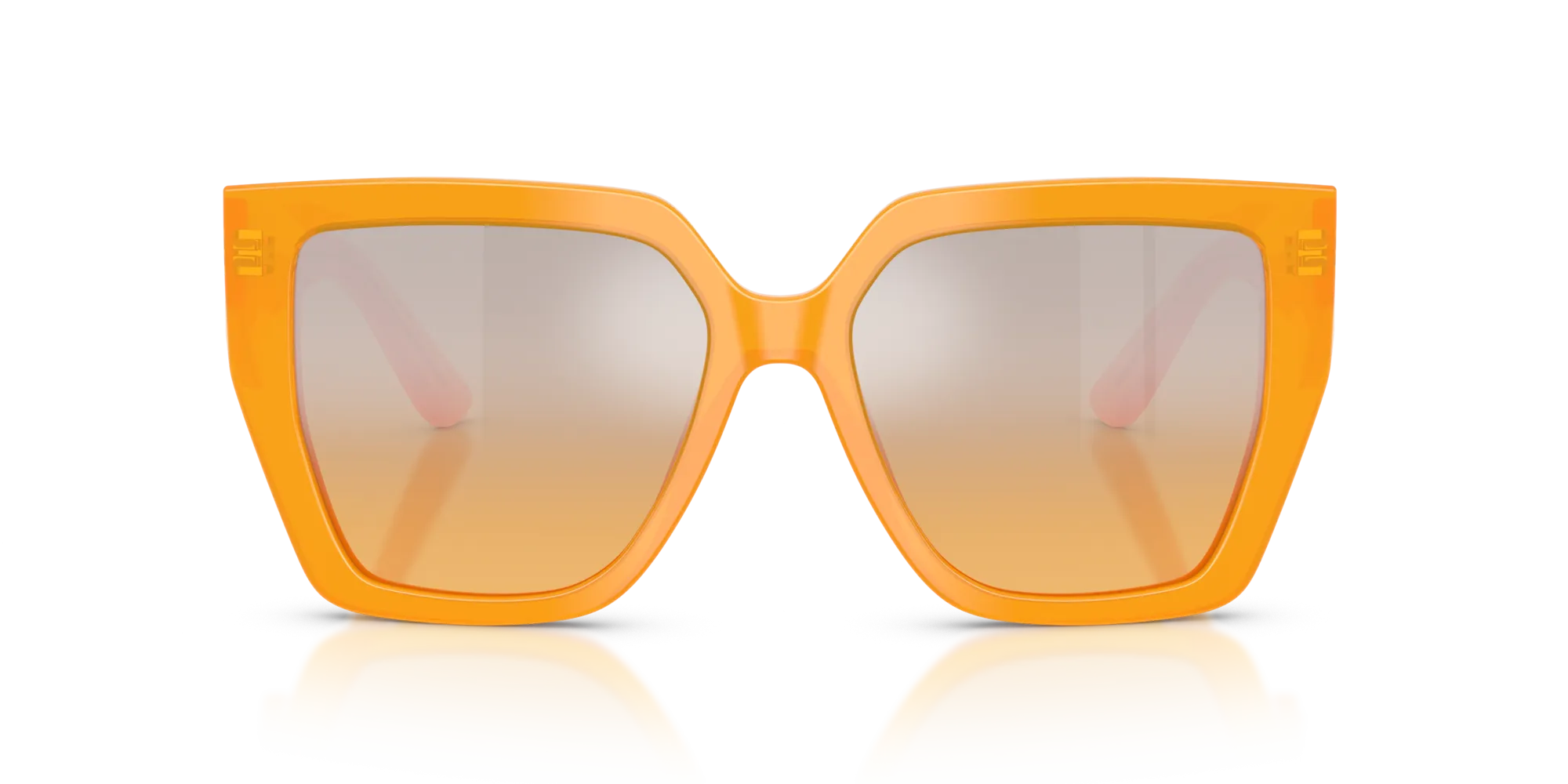 Dolce & Gabbana DG4438 30467H Occhiali da sole Acetato Arancione Arancione Squadrata Specchiate Sfumato - immagine 3