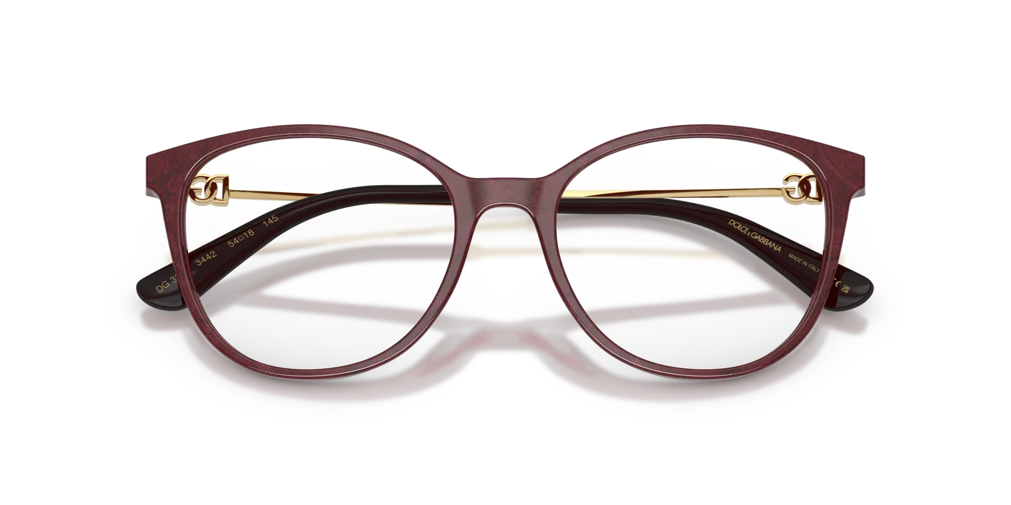 Dolce & Gabbana DG3363 3442 Montature da vista Acetato Bordeaux Farfalla Normale - immagine 2