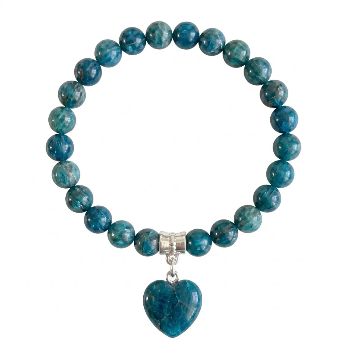 Bracciale con Pietre Naturali Vere e Ciondolo a Cuore, Energia Positiva, Armonia Interiore e Protezione Spirituale, Amore e Benessere (Apatite) - immagine 3