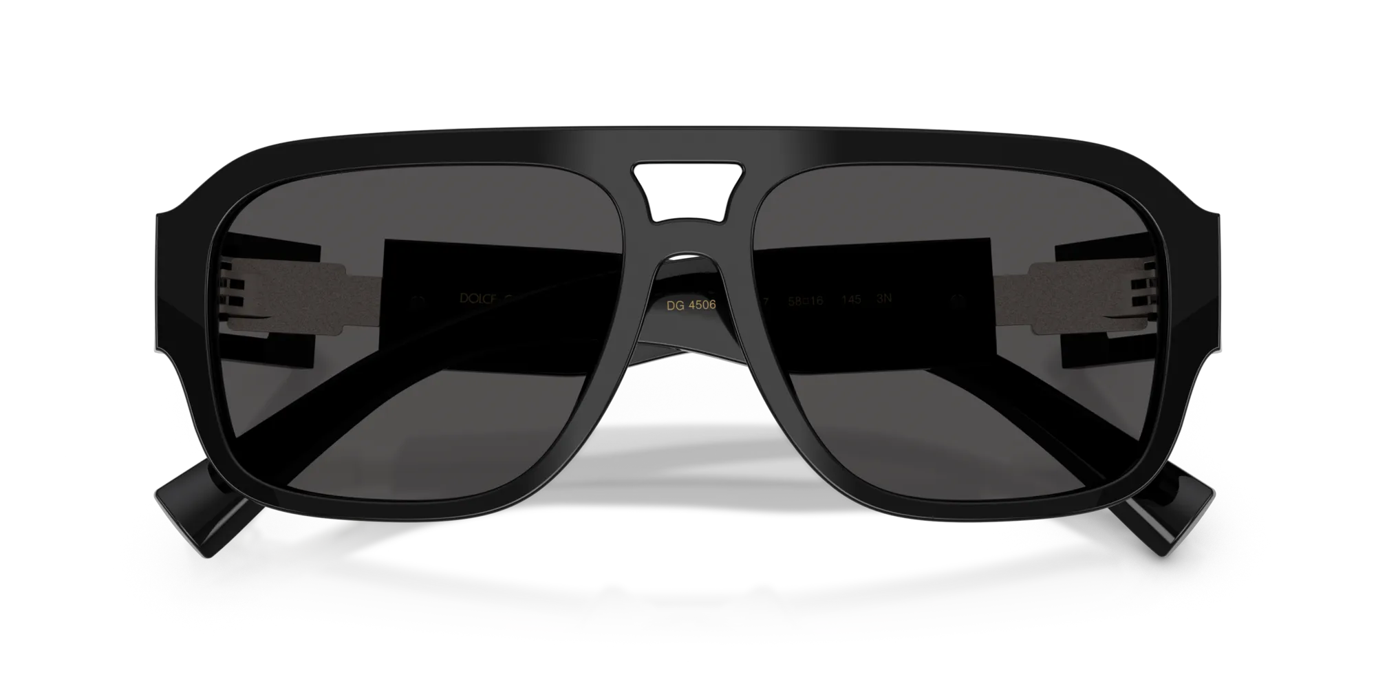Dolce & Gabbana DG4506 501/87 Occhiali da sole Acetato Nero Grigio Pilot Normale - immagine 2