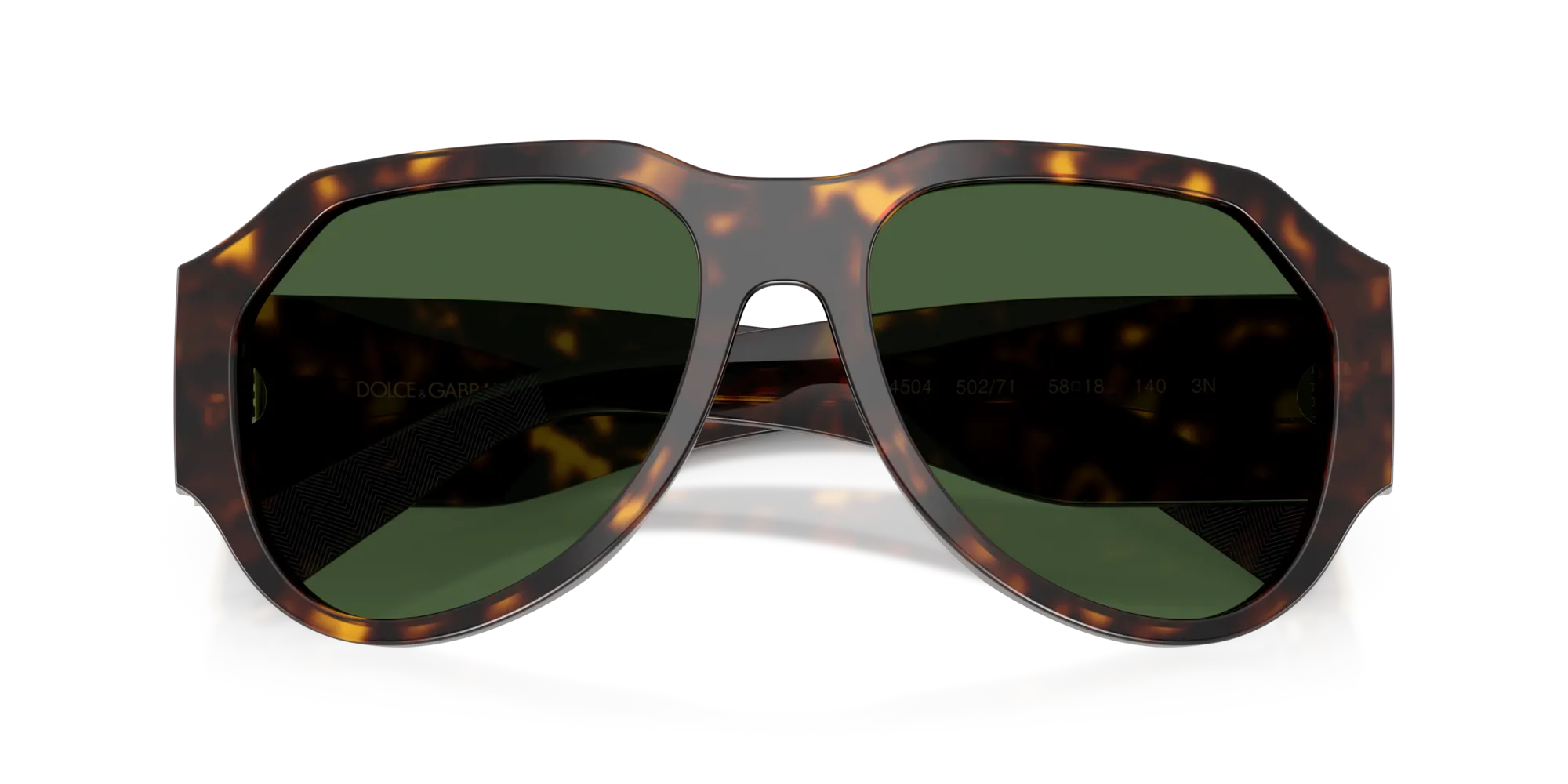 Dolce & Gabbana DG4504 502/71 Occhiali da sole Acetato Tartaruga Verde Pilot Normale - immagine 2