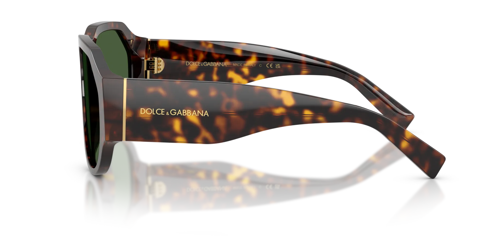 Dolce & Gabbana DG4504 502/71 Occhiali da sole Acetato Tartaruga Verde Pilot Normale - immagine 4