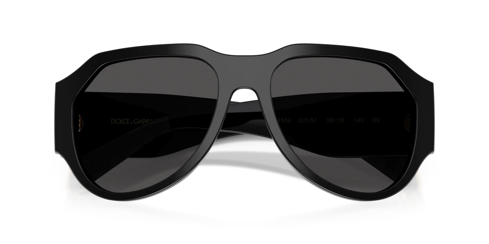 Dolce & Gabbana DG4504 501/87 Occhiali da sole Acetato Nero Grigio Pilot Normale - immagine 2