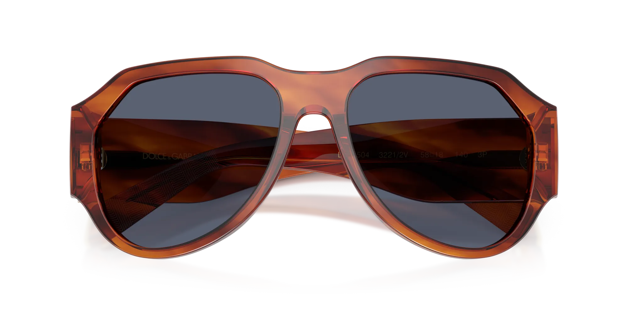 Dolce & Gabbana DG4504 32212V Occhiali da sole Acetato Marrone Blu Pilot Polarizzata - immagine 2