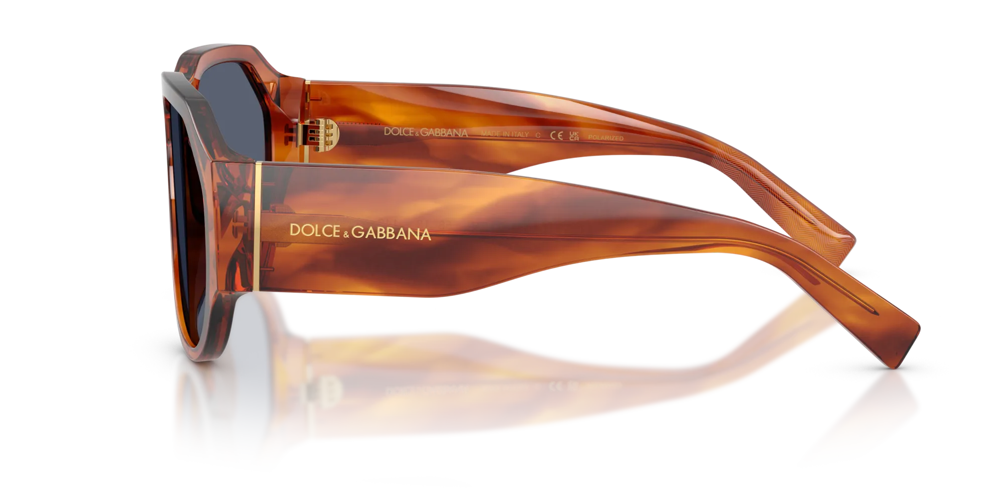 Dolce & Gabbana DG4504 32212V Occhiali da sole Acetato Marrone Blu Pilot Polarizzata - immagine 4