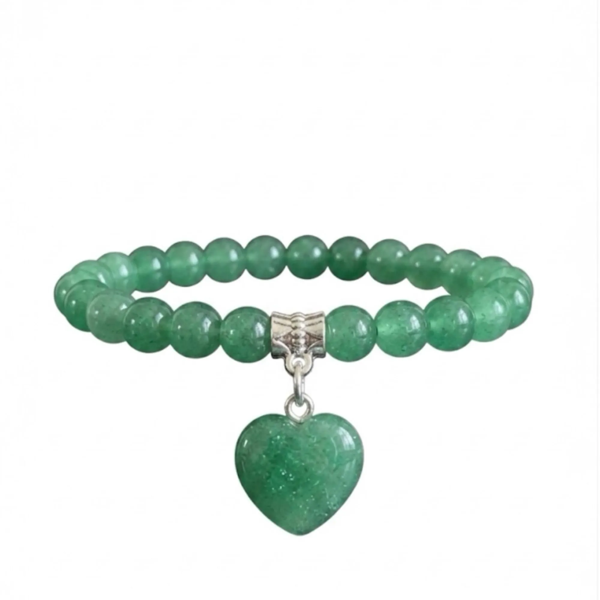 Bracciale con Pietre Naturali Vere e Ciondolo a Cuore, Energia Positiva, Armonia Interiore e Protezione Spirituale, Amore e Benessere Avventurina - immagine 6