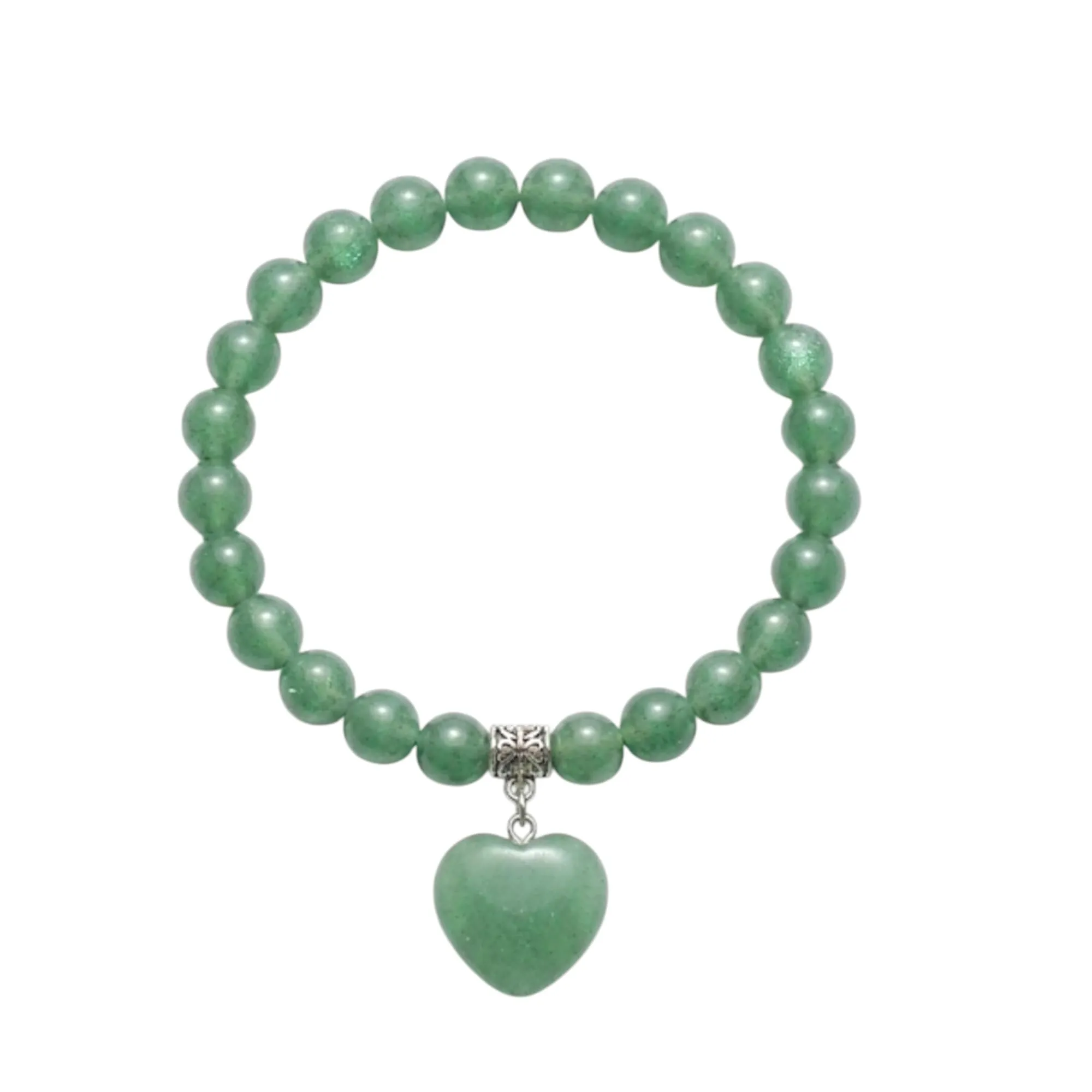 Bracciale con Pietre Naturali Vere e Ciondolo a Cuore, Energia Positiva, Armonia Interiore e Protezione Spirituale, Amore e Benessere Avventurina - immagine 7