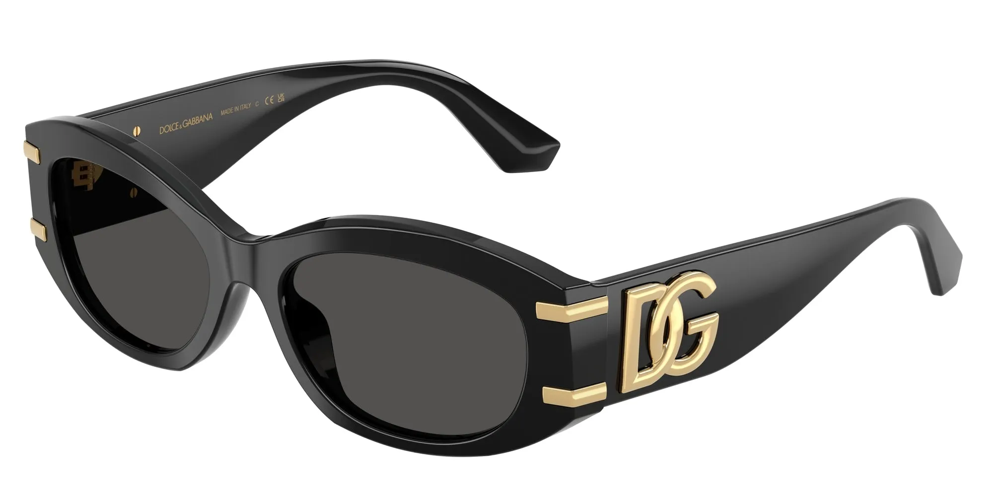 Dolce & Gabbana DG4502 501/87 Occhiali da sole Acetato Nero Grigio Rotonda Normale - immagine 1