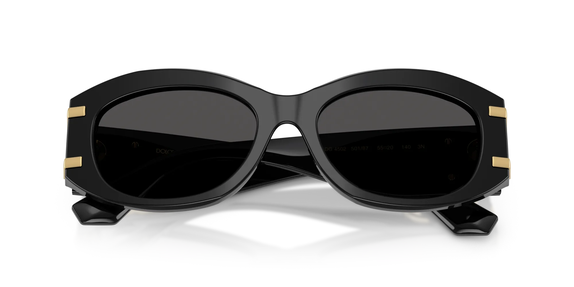 Dolce & Gabbana DG4502 501/87 Occhiali da sole Acetato Nero Grigio Rotonda Normale - immagine 2