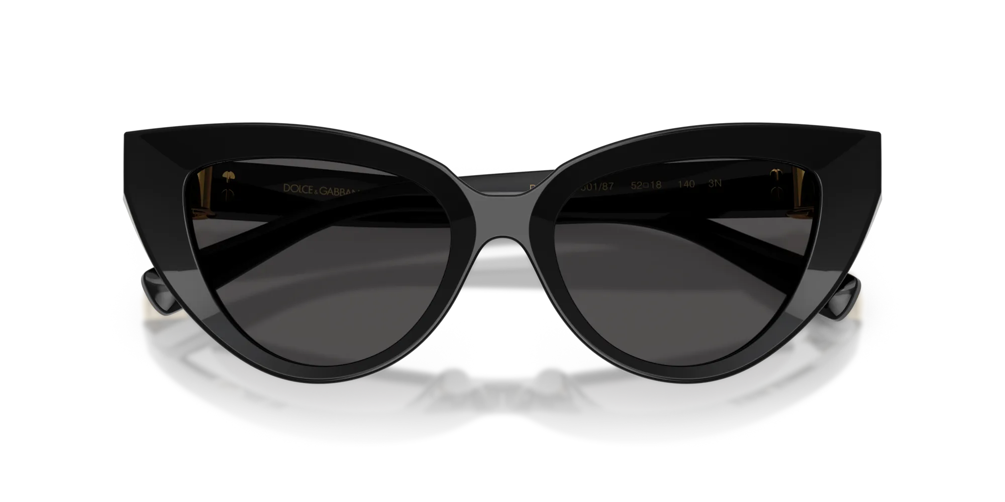 Dolce & Gabbana DG4497 501/87 Occhiali da sole Acetato Nero Grigio Cat Eye Normale - immagine 2