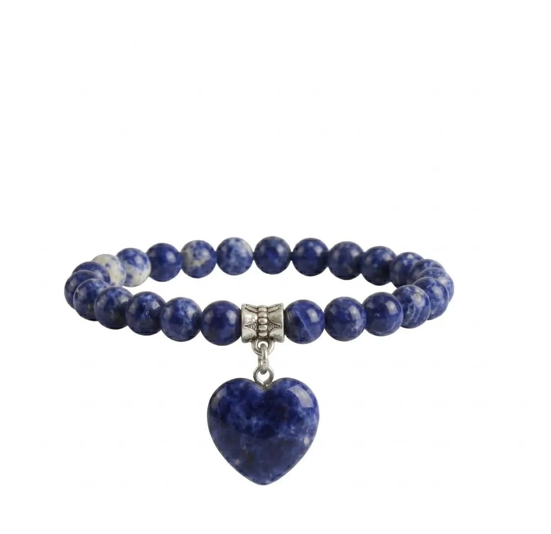 Bracciale con Pietre Naturali Vere e Ciondolo a Cuore, Energia Positiva, Armonia Interiore e Protezione Spirituale, Amore e Benessere (Serenita') - immagine 3