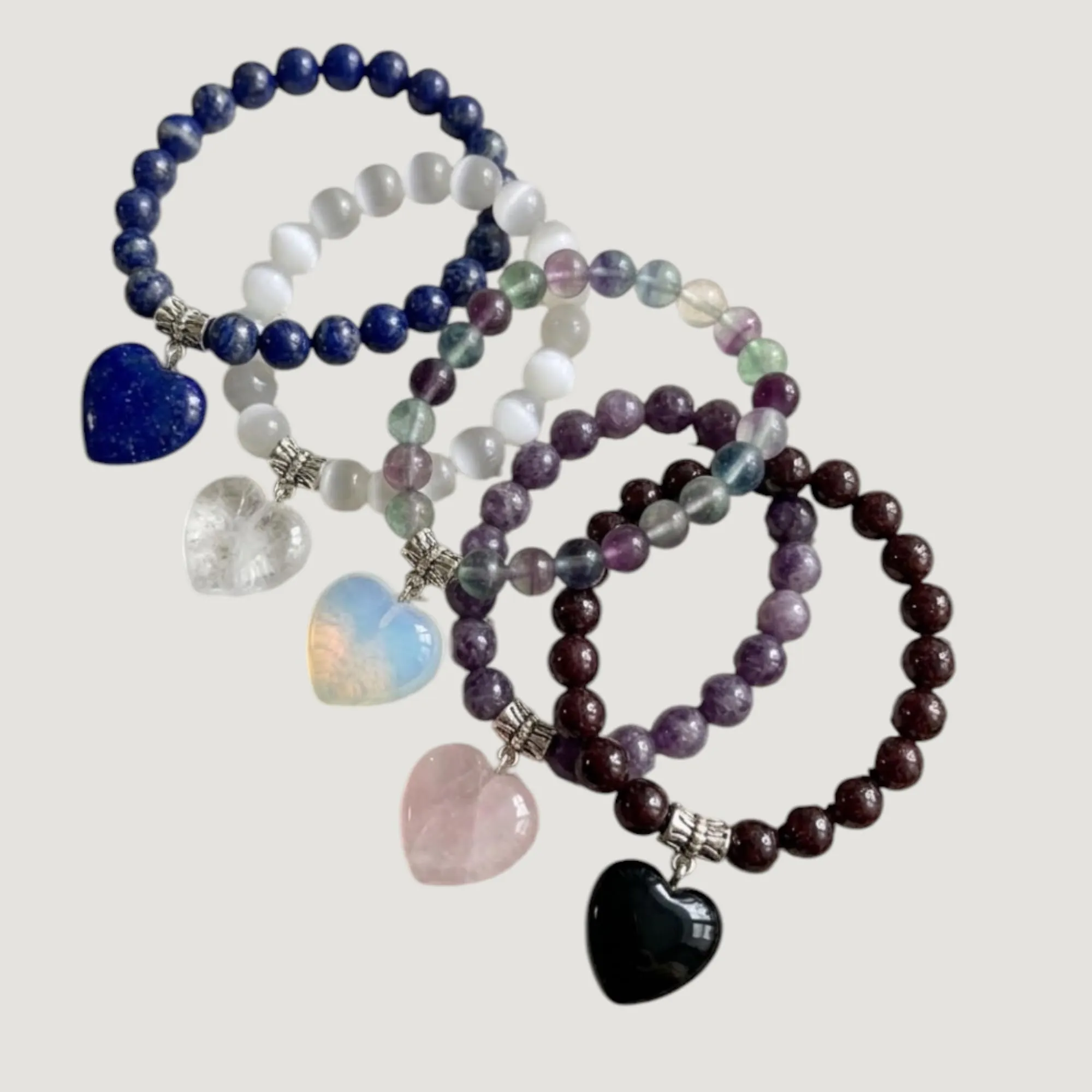 Bracciale con Pietre Naturali Vere e Ciondolo a Cuore, Energia Positiva, Armonia Interiore e Protezione Spirituale, Amore e Benessere (Serenita') - immagine 7