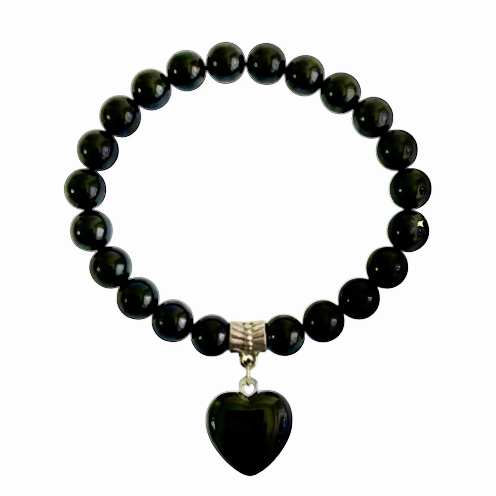 ALCHIMIA-Bracciale con Pietre Naturali Vere e Ciondolo a Cuore, Energia Positiva, Armonia Interiore e Protezione Spirituale, Amore e Benessere Tormalina nera - immagine 5