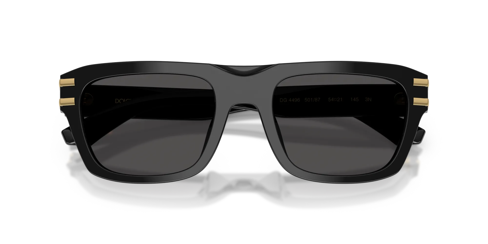 Dolce & Gabbana DG4496 501/87 Occhiali da sole Acetato Nero Grigio Squadrata Normale - immagine 2