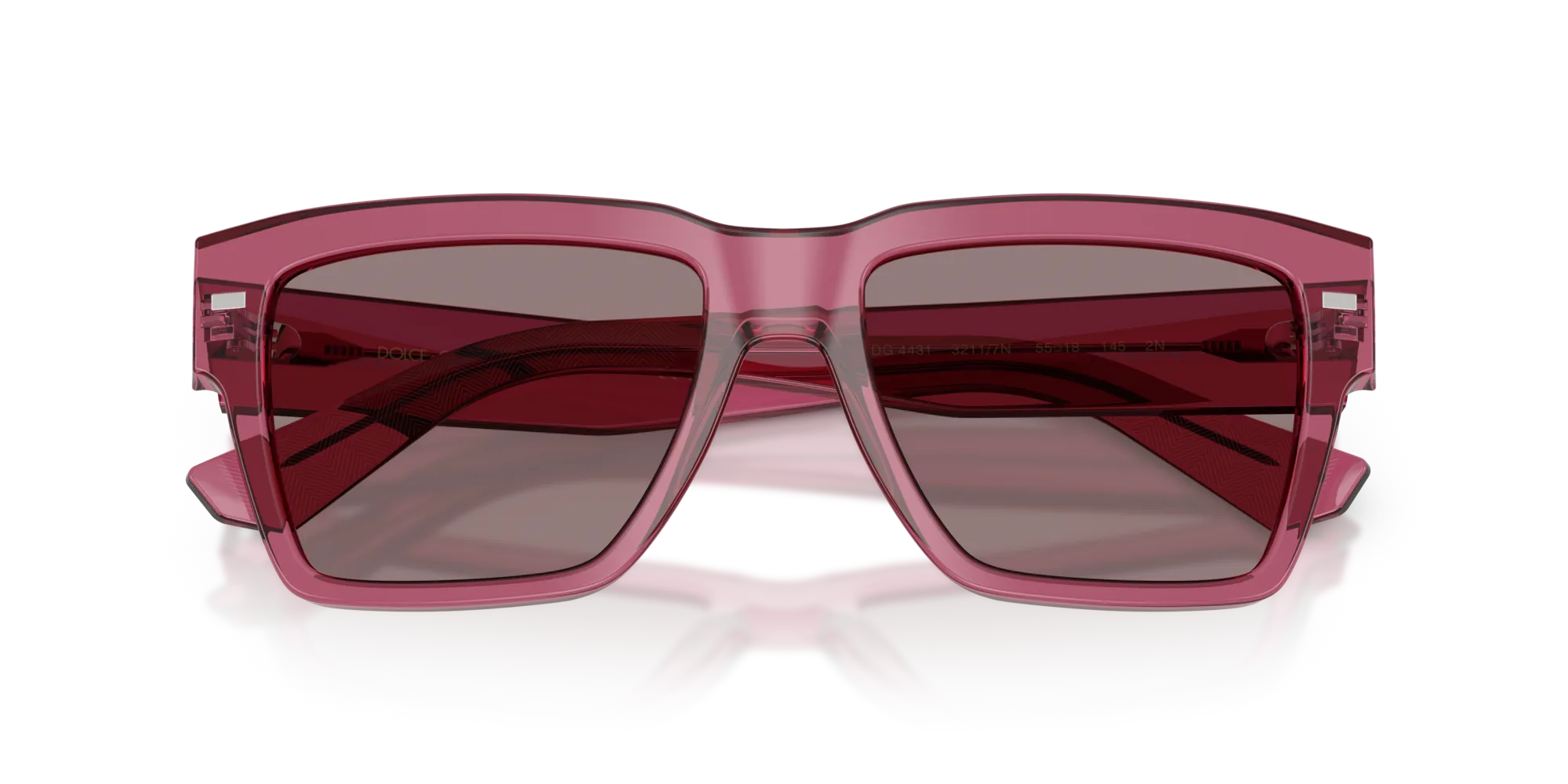Dolce & Gabbana DG4431 32117N Occhiali da sole Acetato Rosso Viola Squadrata Normale - immagine 2