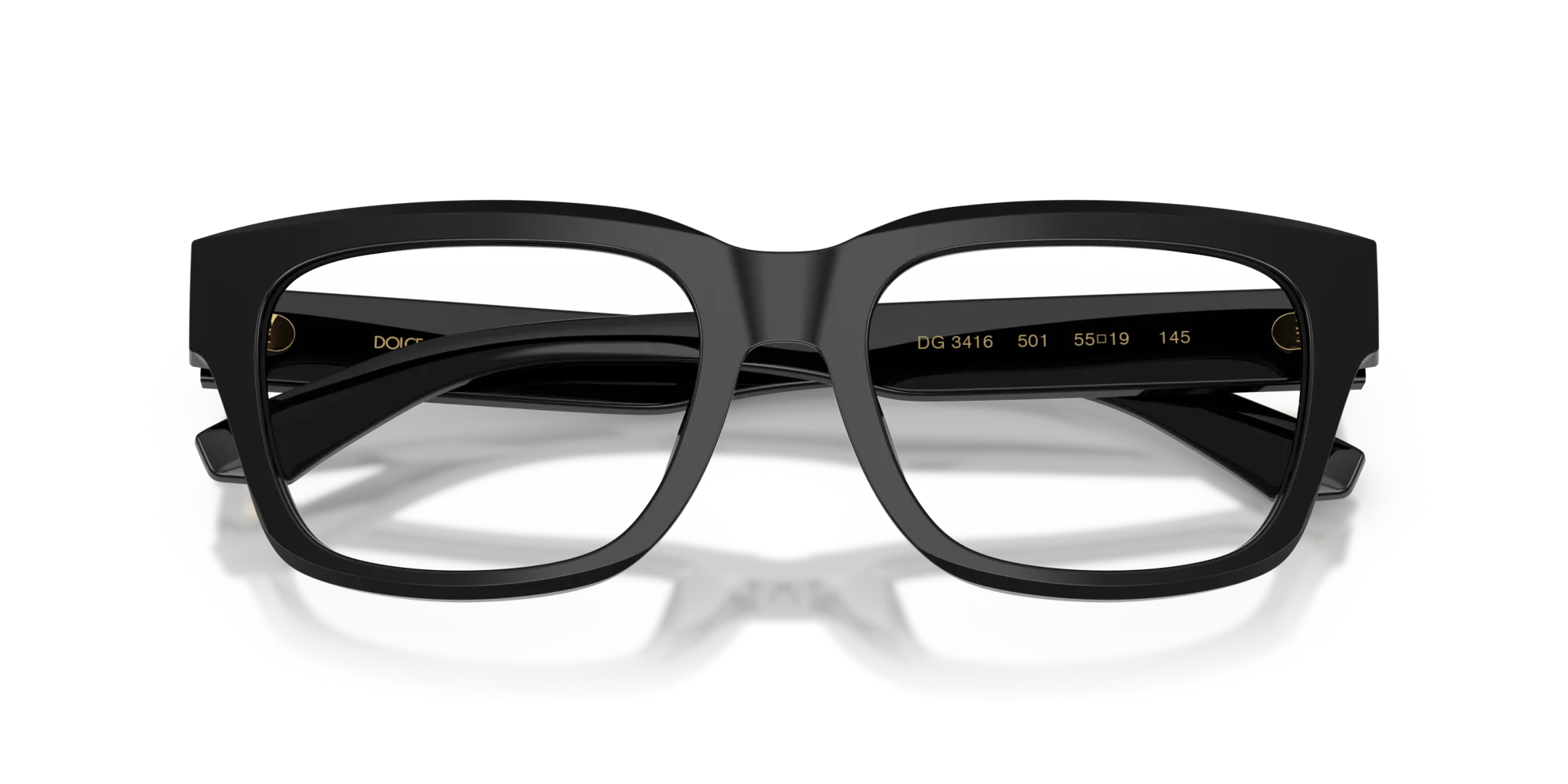 Dolce & Gabbana DG3416 501 Montature da vista Acetato Nero Squadrata Normale - immagine 2
