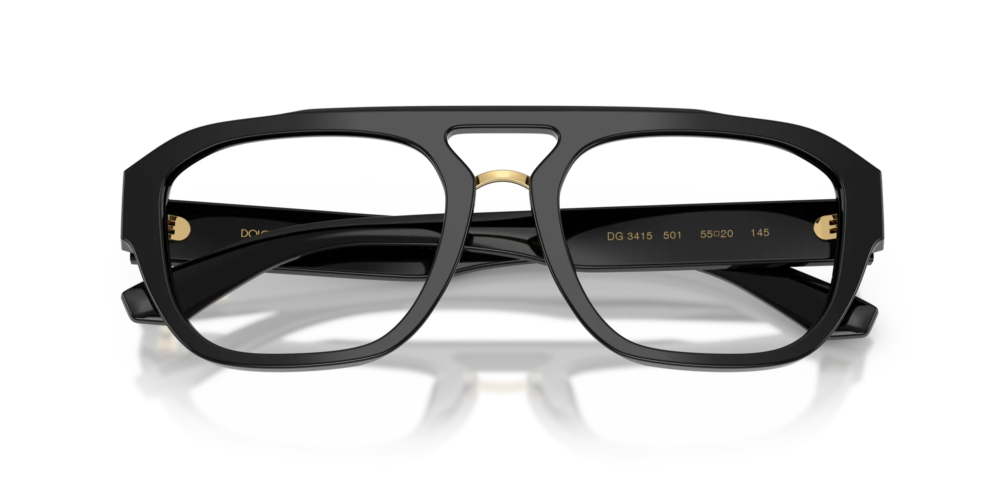 Dolce & Gabbana DG3415 501 Montature da vista Acetato Nero Pilot Normale - immagine 2