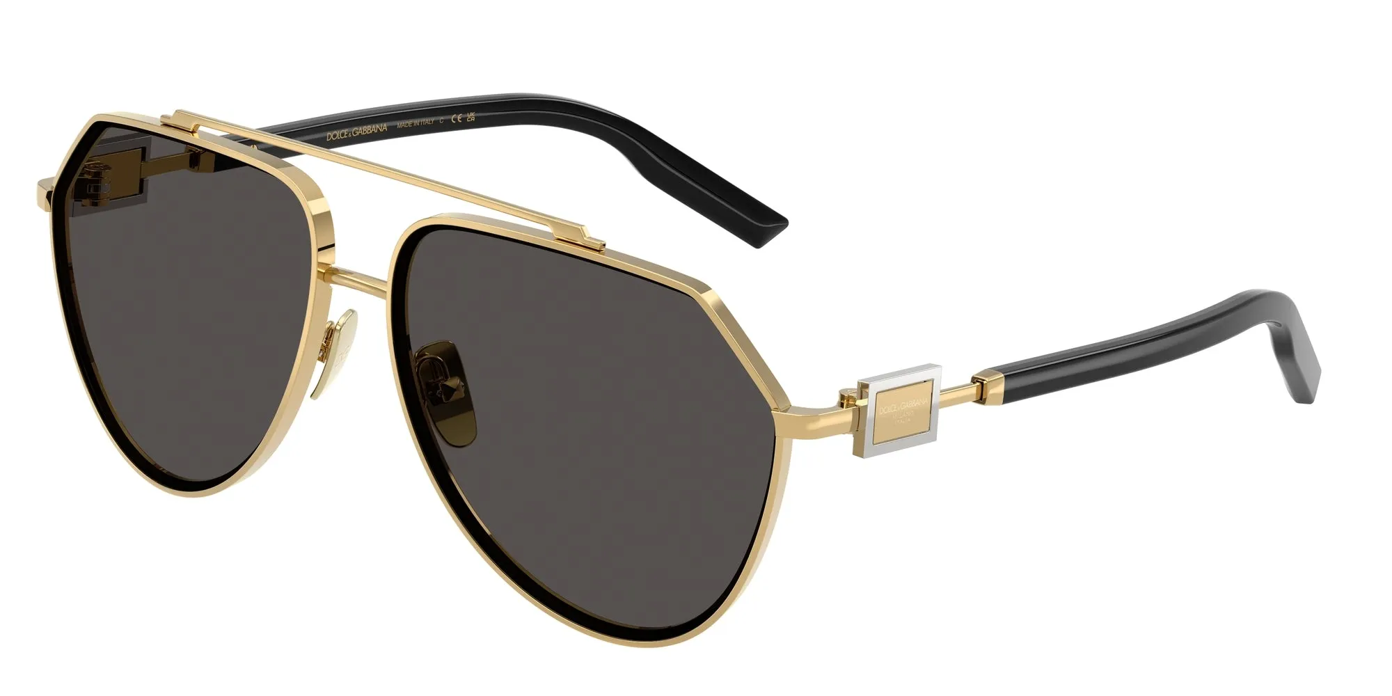 Dolce & Gabbana DG2315 02/87 Occhiali da sole Metallo Oro Grigio Pilot Normale - immagine 1
