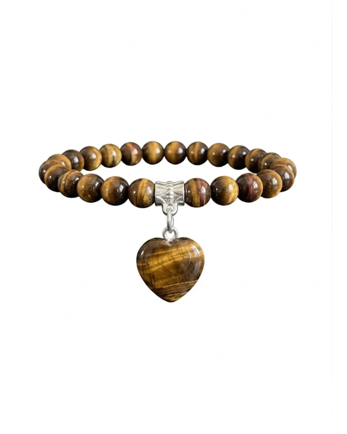 ALCHIMIA-Bracciale con Pietre Naturali Vere e Ciondolo a Cuore, Energia Positiva, Armonia Interiore e Protezione Spirituale, Amore e Benessere Occhio di Tigre - immagine 1