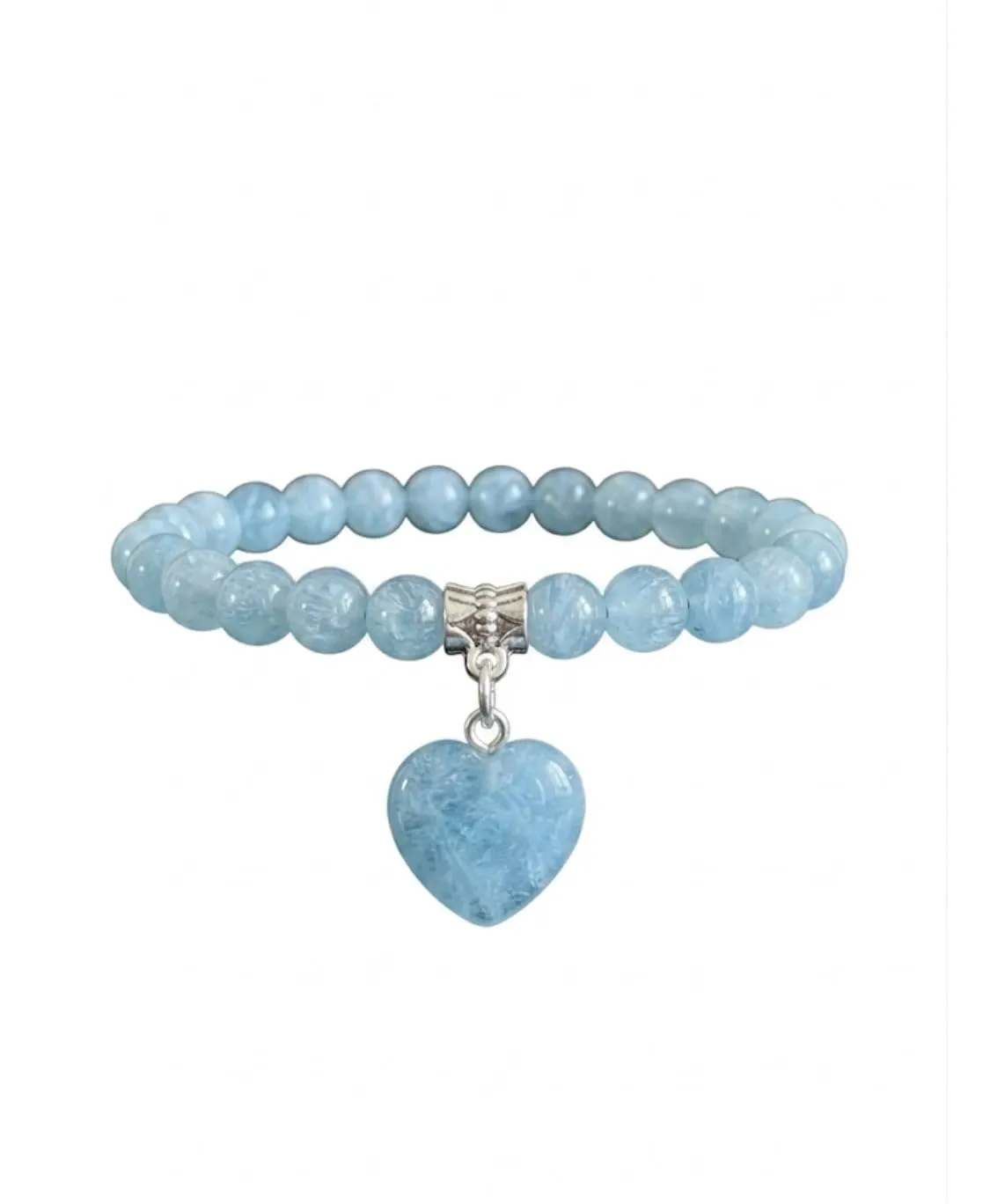 ALCHIMIA- Bracciale con Pietre Naturali Vere e Ciondolo a Cuore, Energia Positiva, Armonia Interiore e Protezione Spirituale, Amore e Benessere Acquamarina - immagine 4