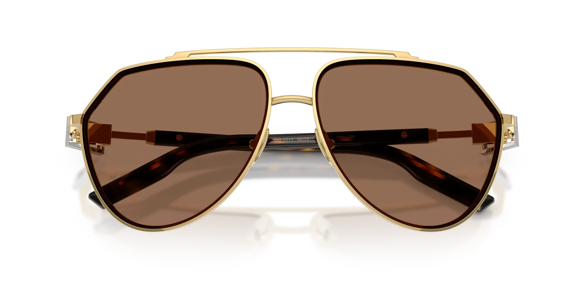 Dolce & Gabbana DG2315 02/73 Occhiali da sole Metallo Oro Marrone Pilot Normale - immagine 2
