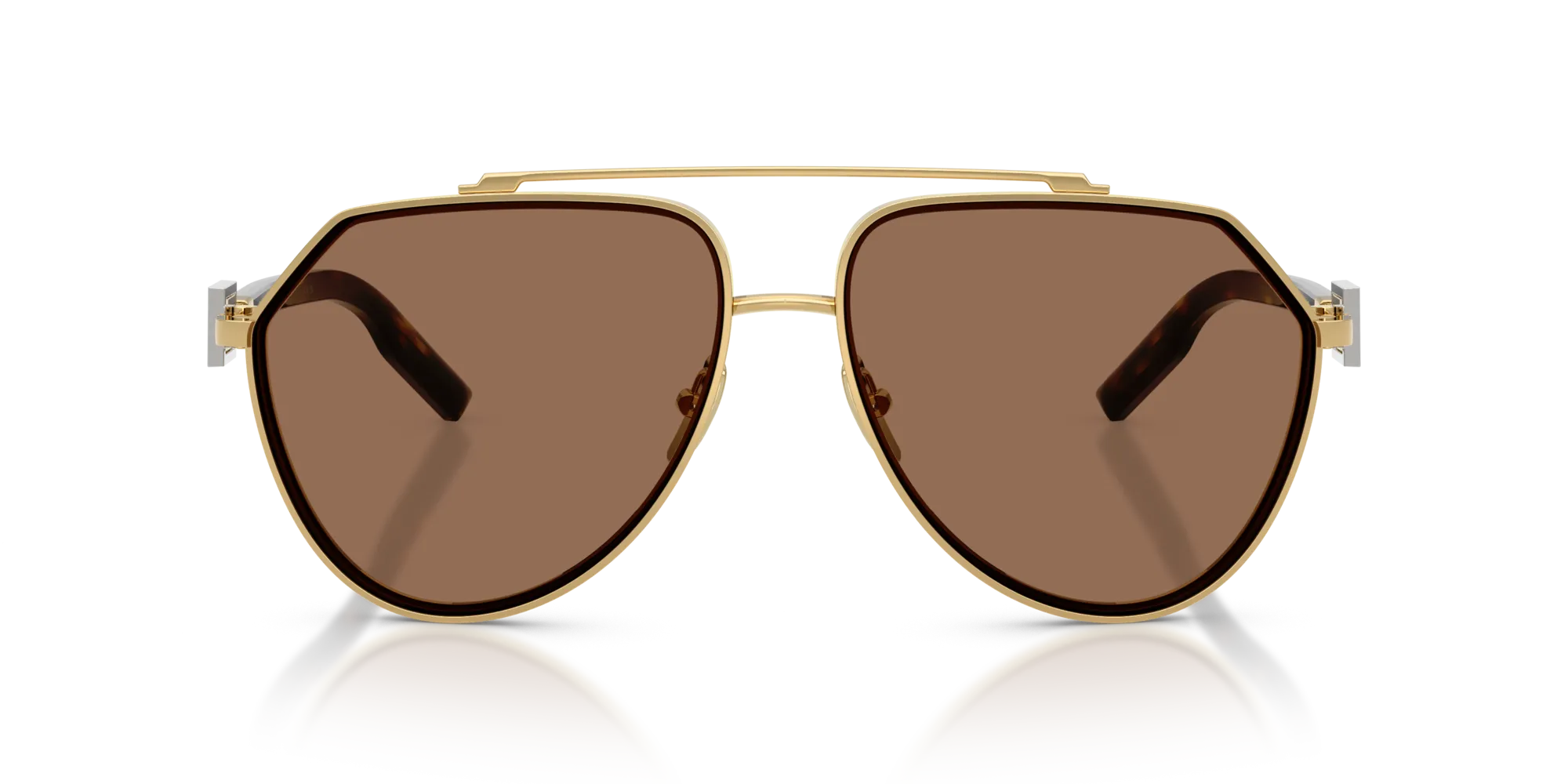 Dolce & Gabbana DG2315 02/73 Occhiali da sole Metallo Oro Marrone Pilot Normale - immagine 3