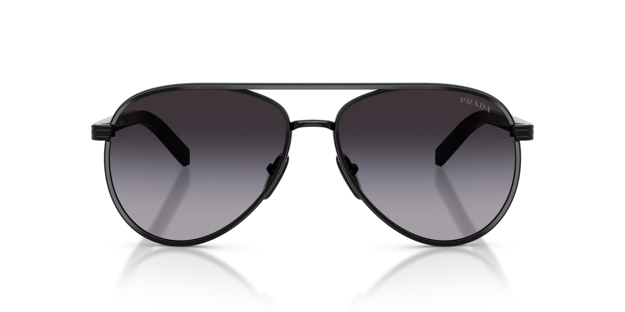 Prada PR B57S AAV90A Occhiali da sole Acciaio Nero Grigio Pilot Normale Sfumato - immagine 3