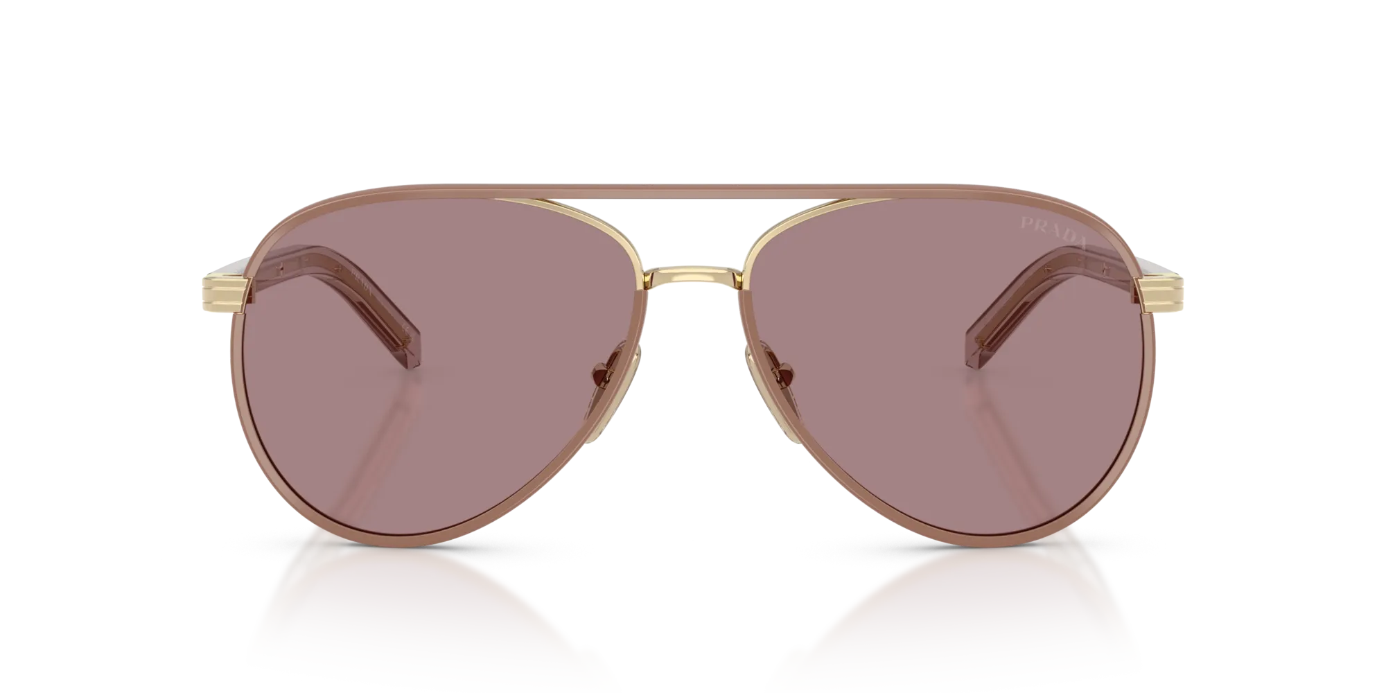 Prada PR B57S 24E20I Occhiali da sole Acciaio Oro Marrone Pilot Normale - immagine 3