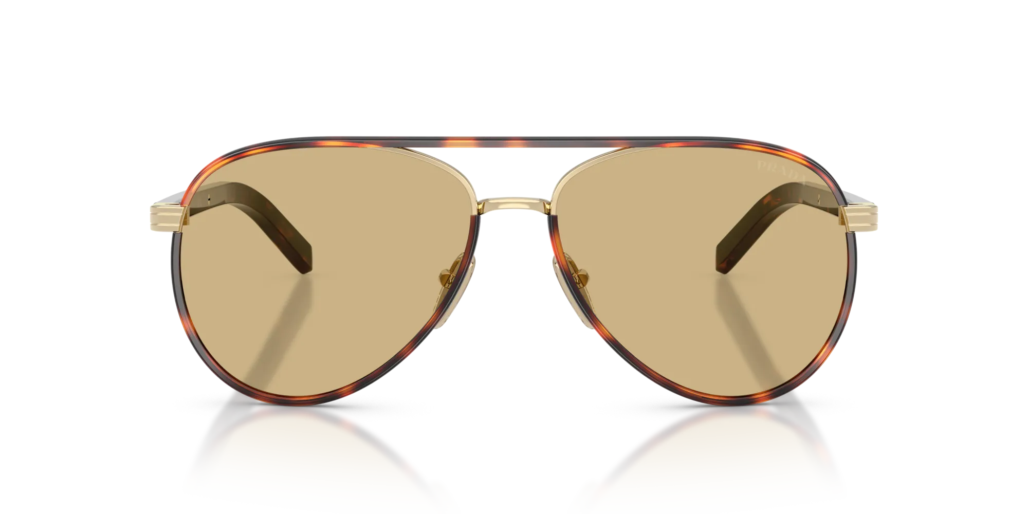 Prada PR B57S 21E10R Occhiali da sole Acciaio Oro Giallo Pilot Normale - immagine 3