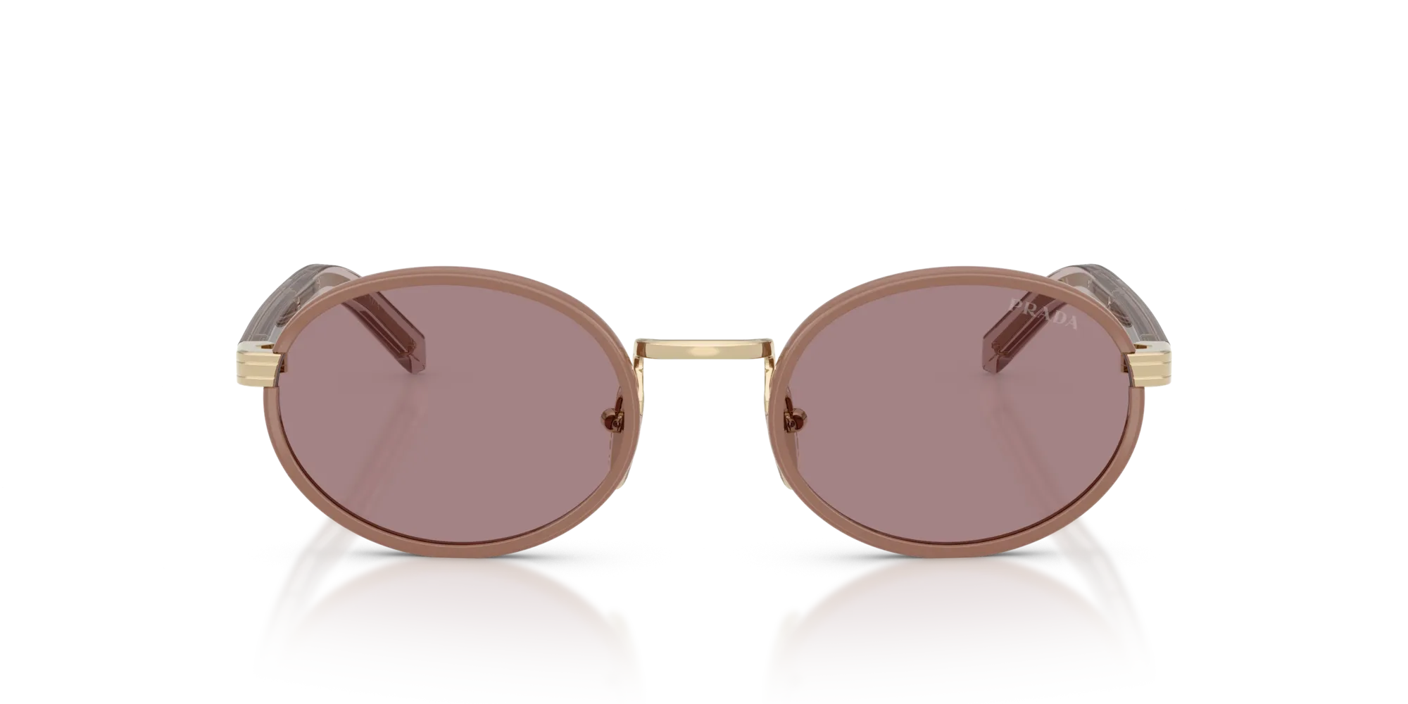 Prada PR B56S 24E20I Occhiali da sole Acciaio Marrone Marrone Rotonda Normale - immagine 3