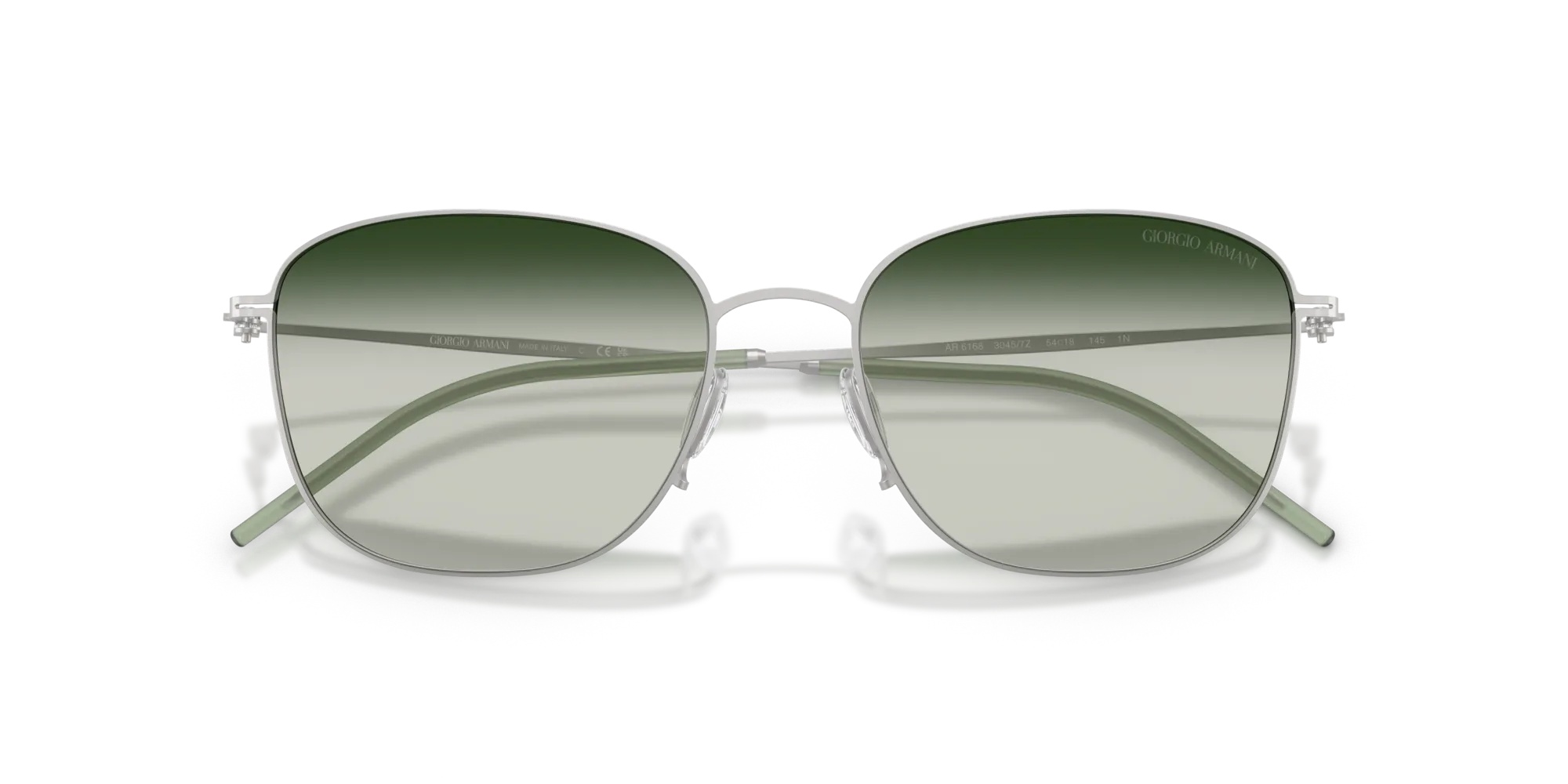 Giorgio Armani AR6168 30457Z Occhiali da sole Metallo Argento Grigio Pillow Normale Sfumato - immagine 2