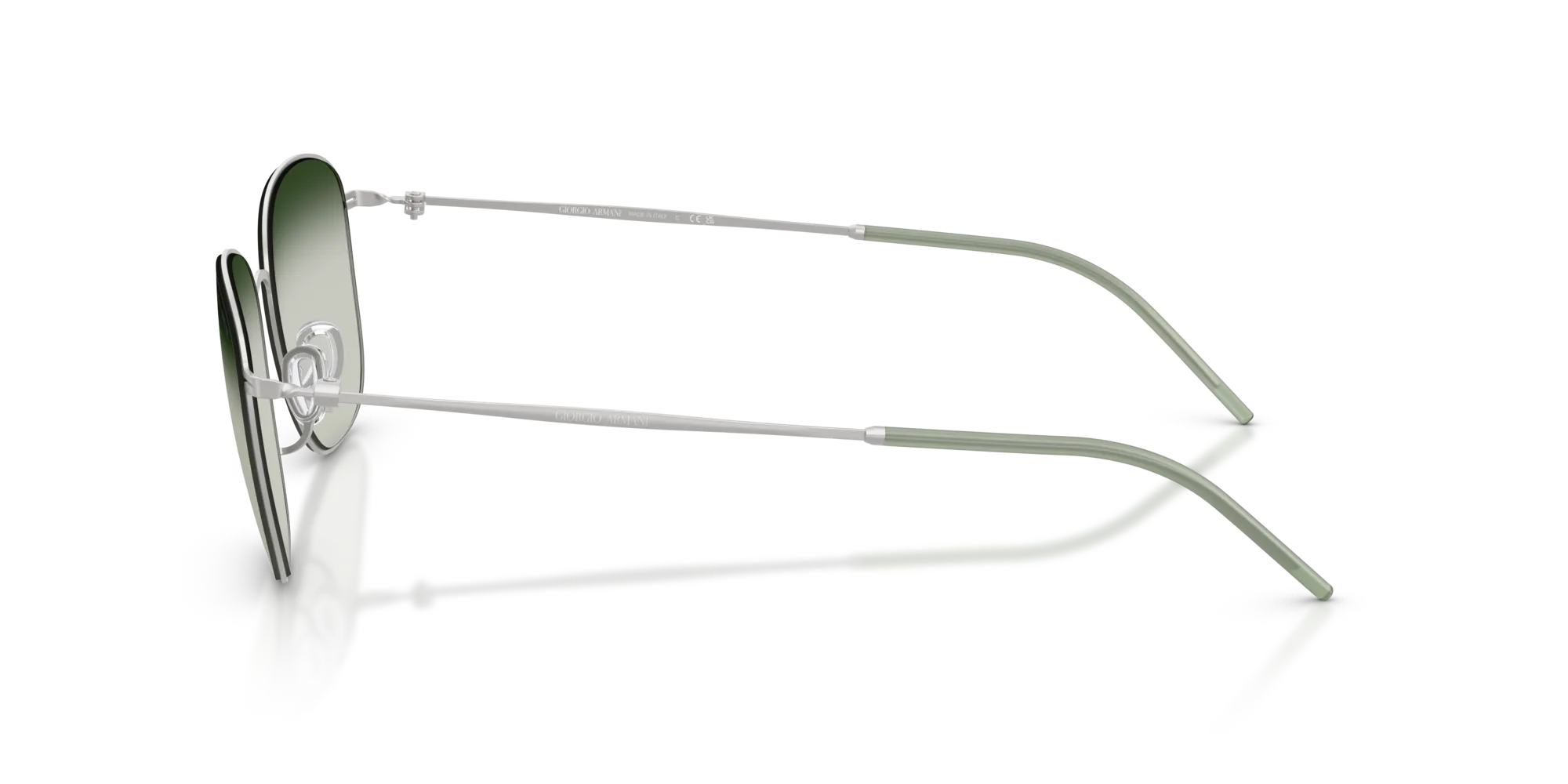 Giorgio Armani AR6168 30457Z Occhiali da sole Metallo Argento Grigio Pillow Normale Sfumato - immagine 4