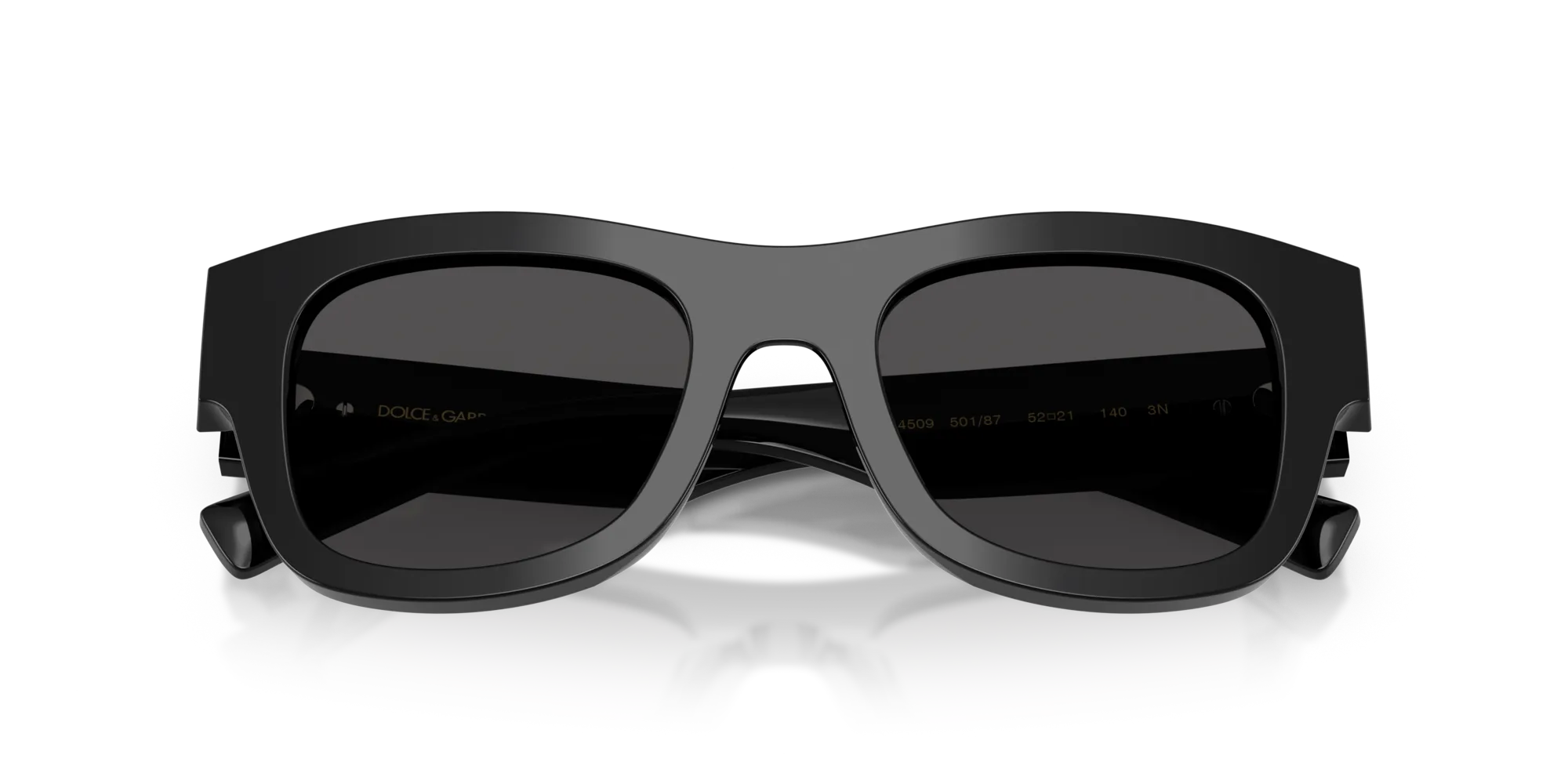 Dolce & Gabbana DG4509 501/87 Occhiali da sole Acetato Nero Grigio Squadrata Normale - immagine 2