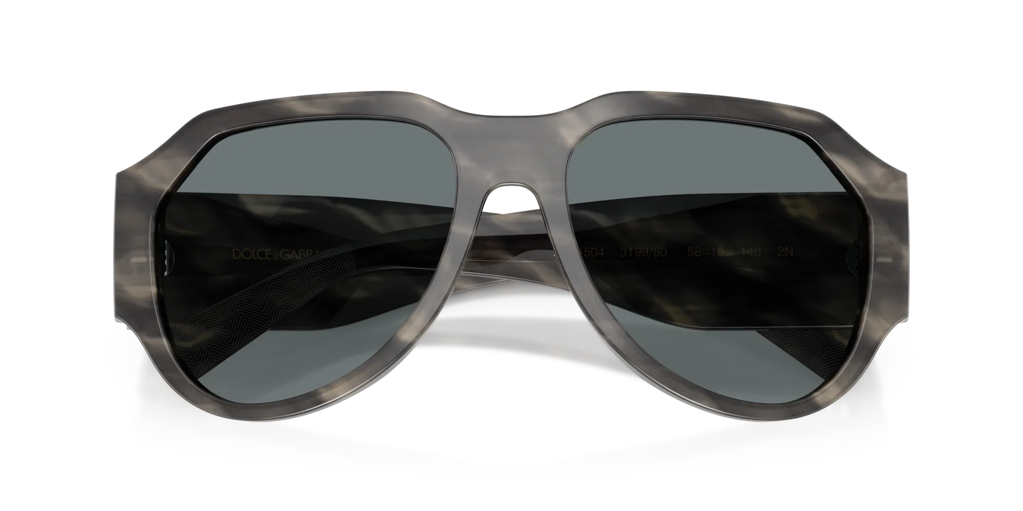 Dolce & Gabbana DG4504 319980 Occhiali da sole Acetato Grigio Blu Pilot Normale - immagine 2