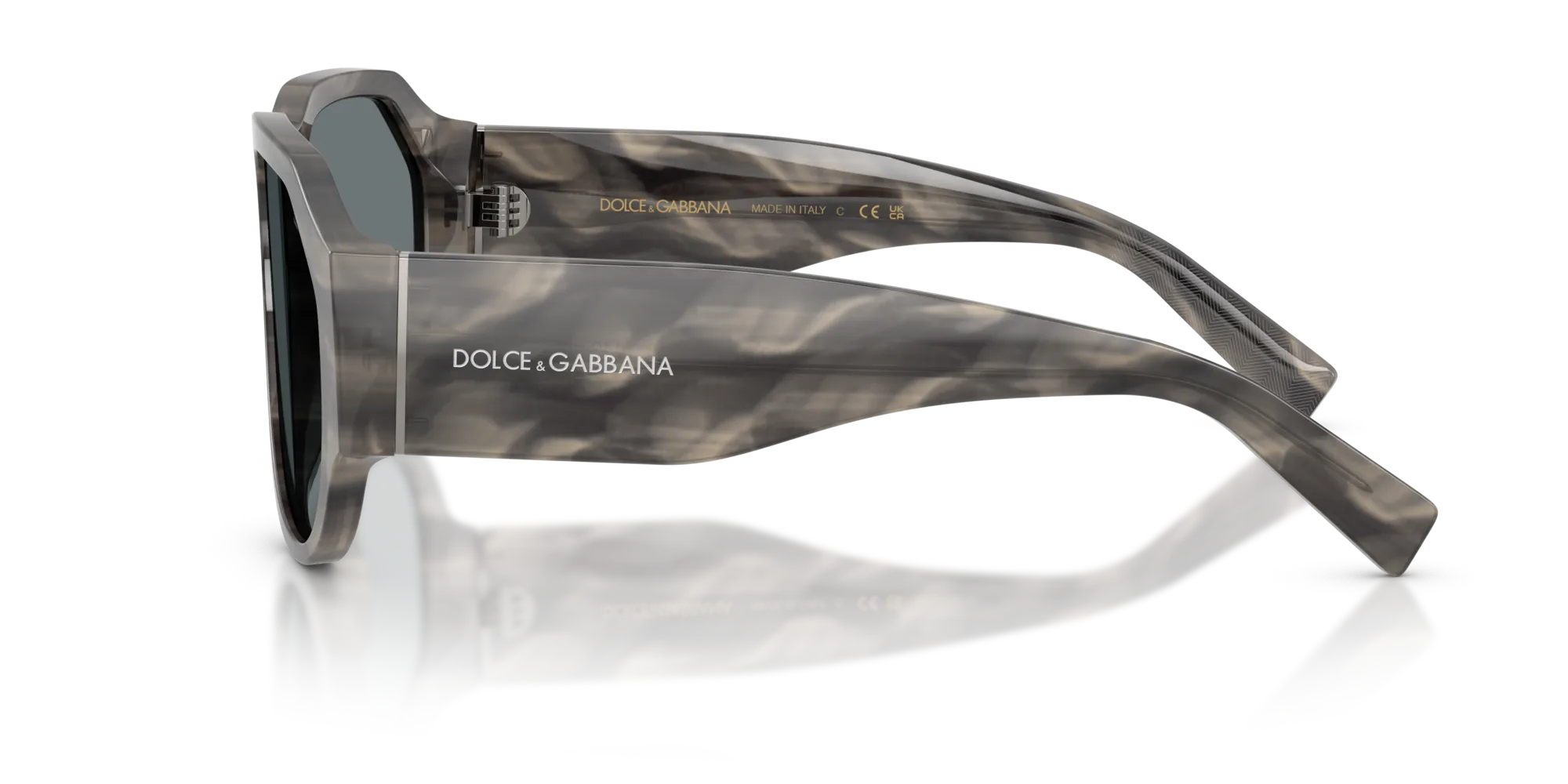 Dolce & Gabbana DG4504 319980 Occhiali da sole Acetato Grigio Blu Pilot Normale - immagine 4